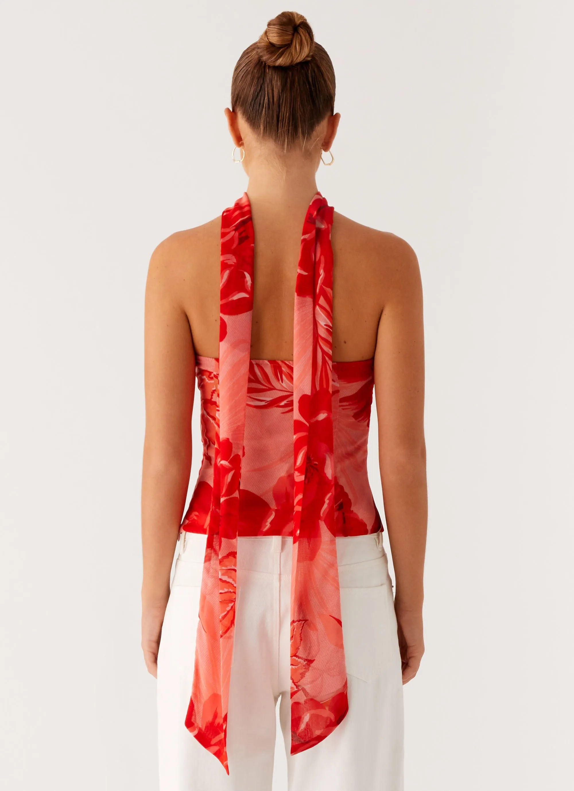 FadeResistant Anais Scarf Top - Sicily Sunset Print