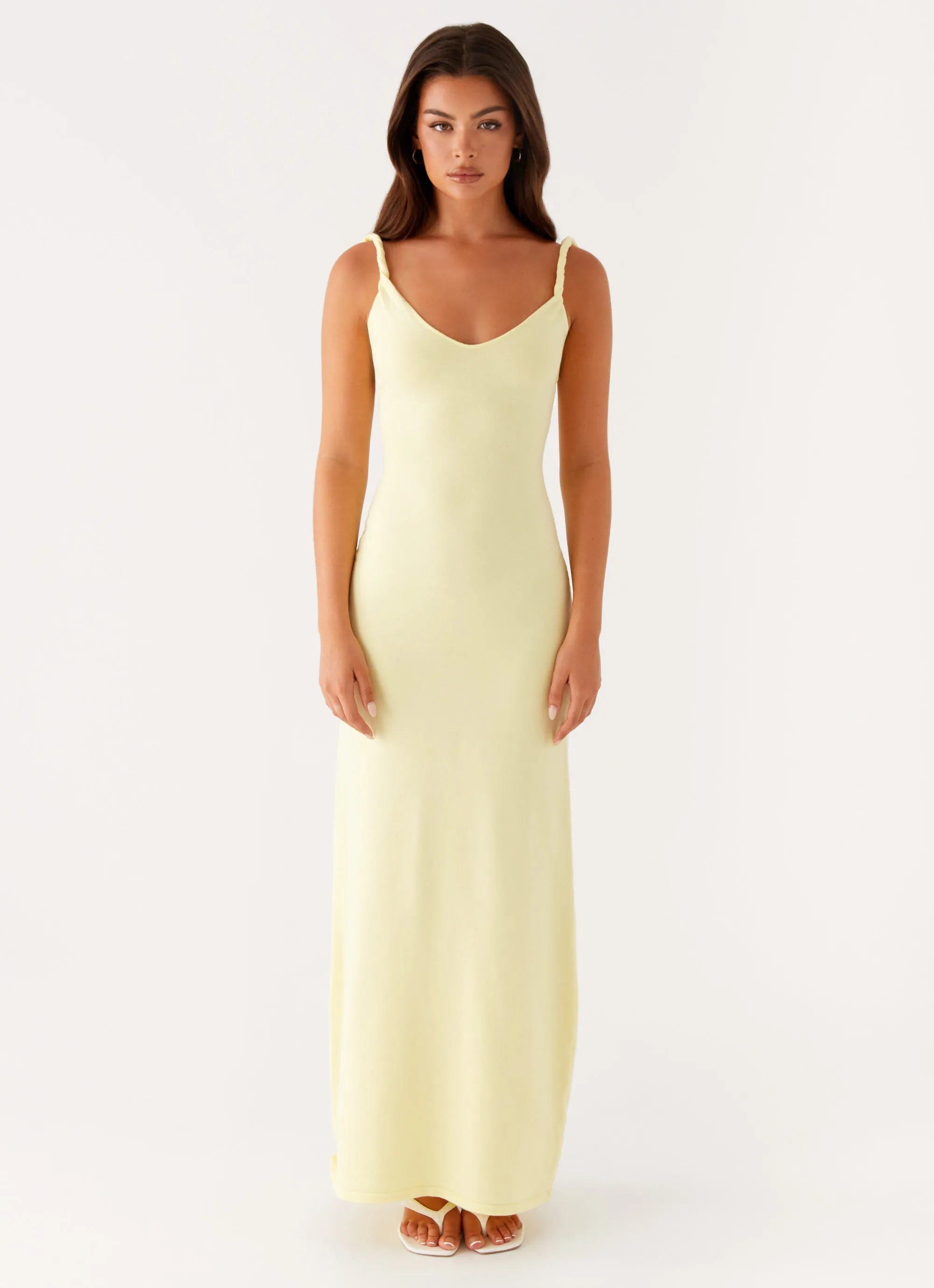 Versatile Layer Wear Relaxed day dress Anastasia Maxi Dress - Yellow