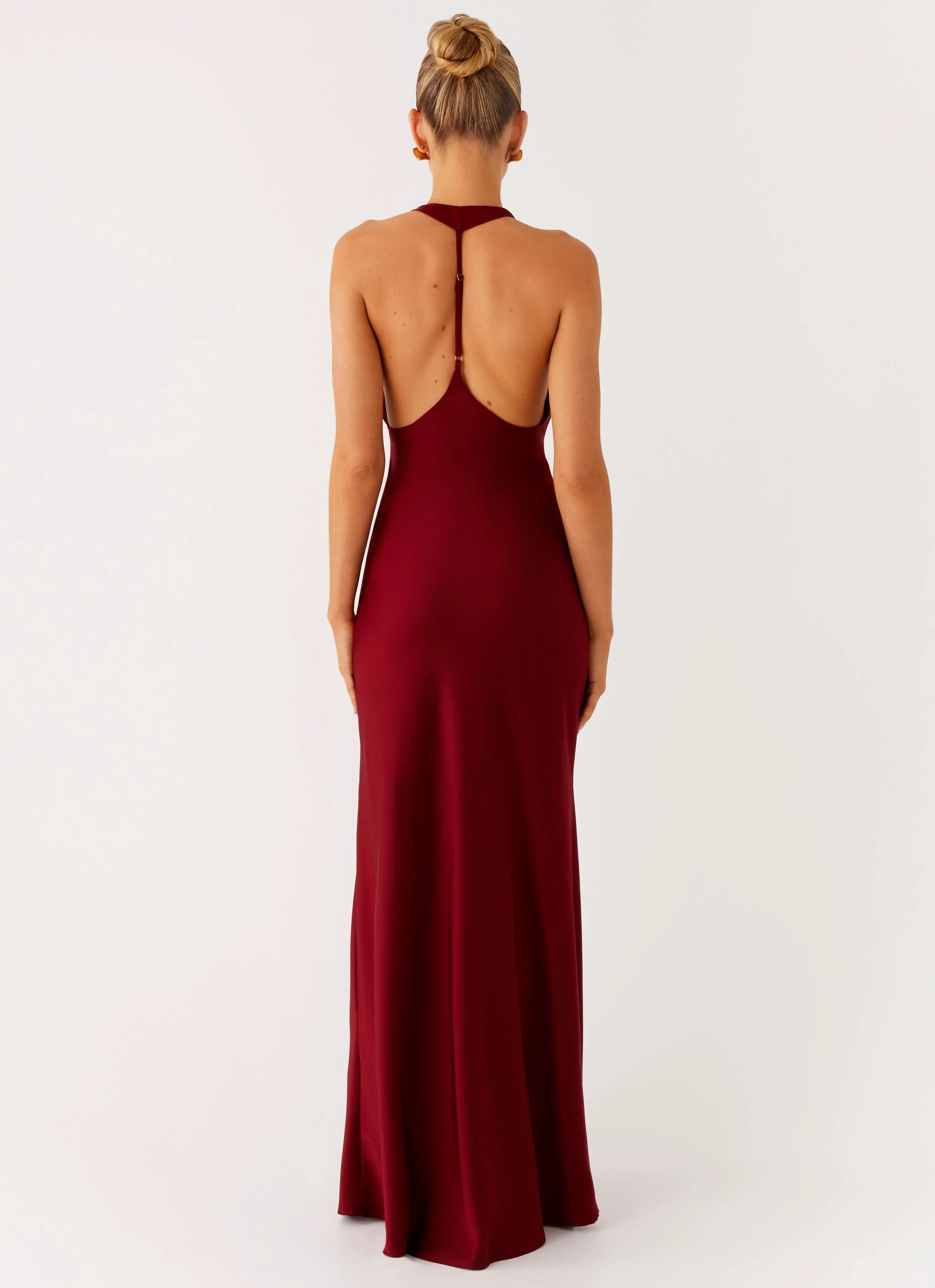 Angie Maxi Dress - Burgundy Bold Pattern