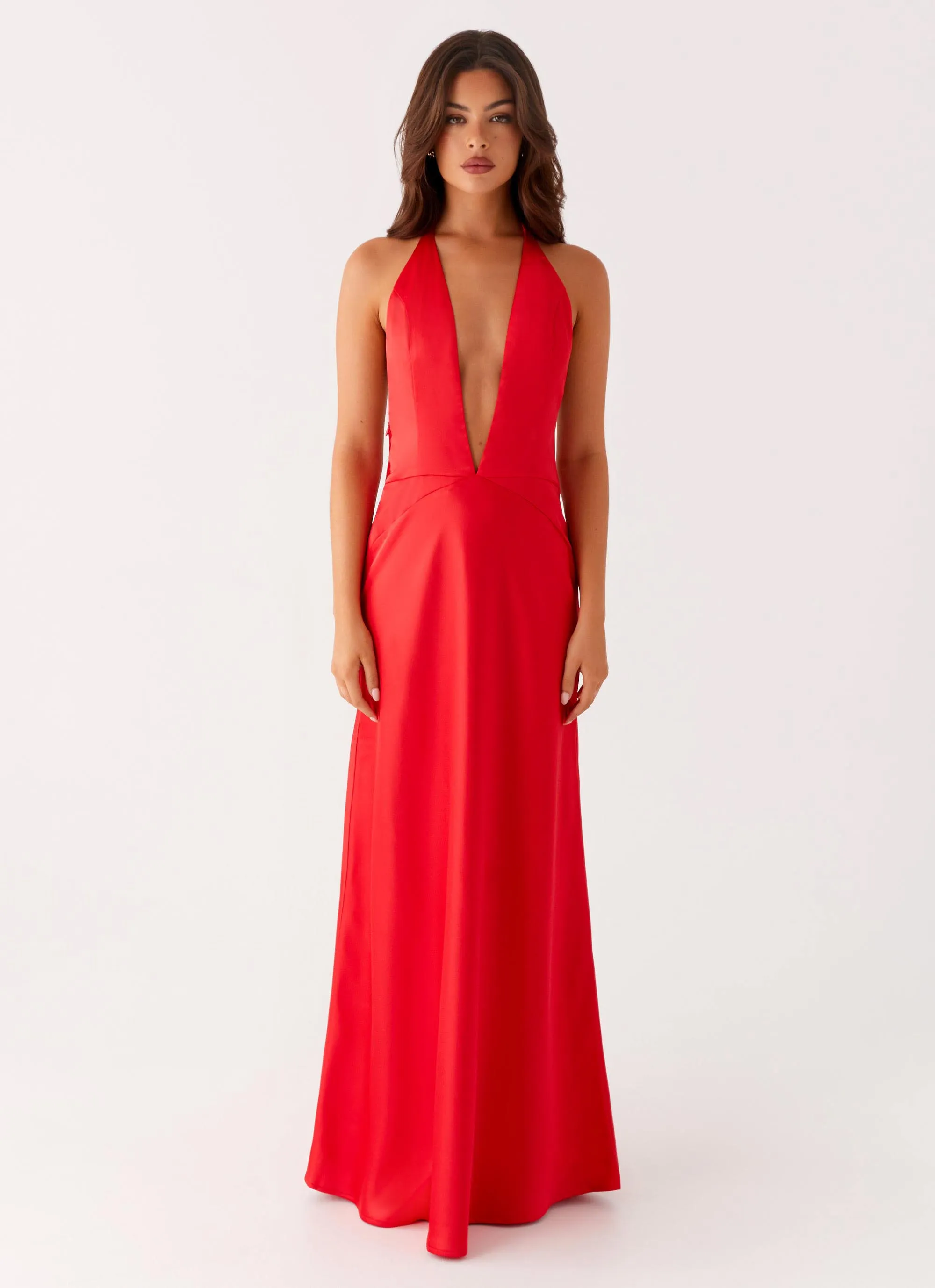 Cozy Wearable Everyday Wear Idol Maxi Dress - Red