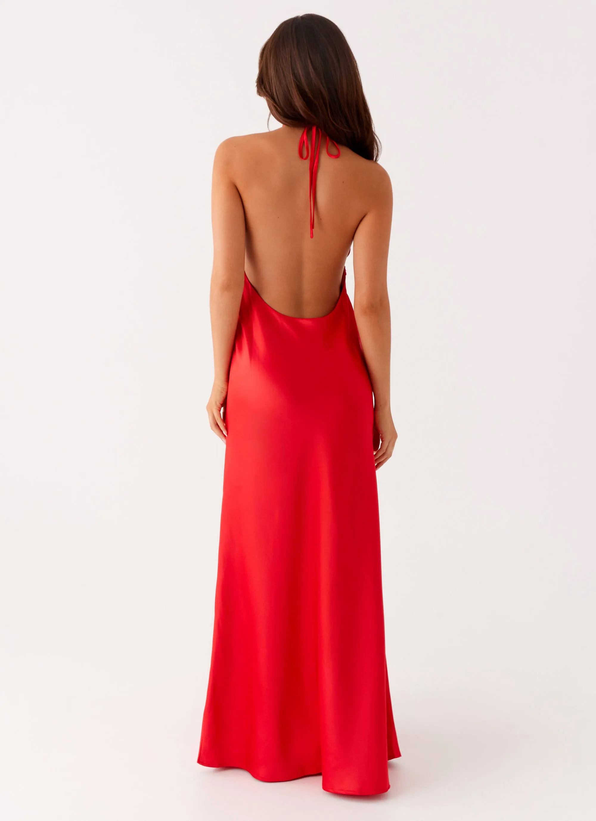 Fine Texture Feminine Design Idol Maxi Dress - Red