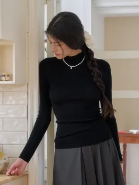 WrinkleFree Finish Annalise Mock Neck 100% Merino Wool Sweater