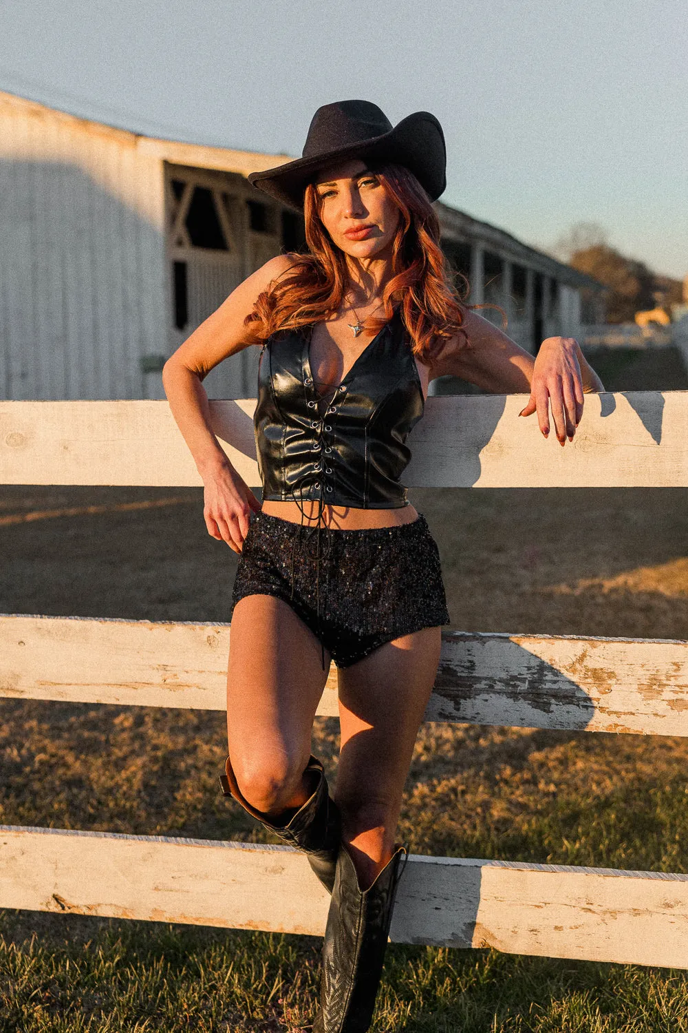 MoistureWicking Anti Fade Technology Coyote Ugly Leather Lace Up Crop