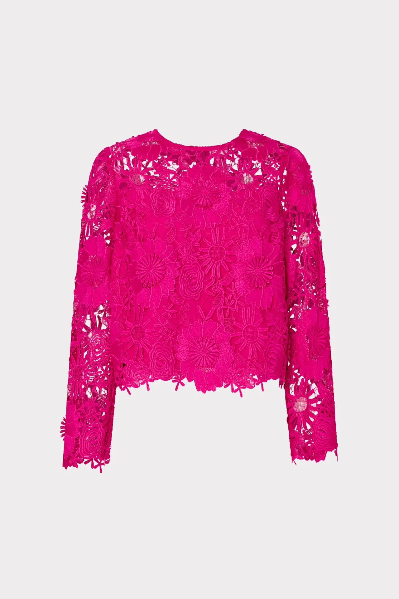 Nori Long Sleeve Lace Top Bound Seam Finish