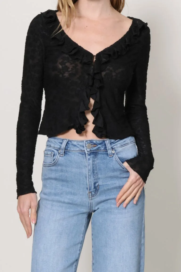 Slim Fit Shirt Ruffling Feathers Top