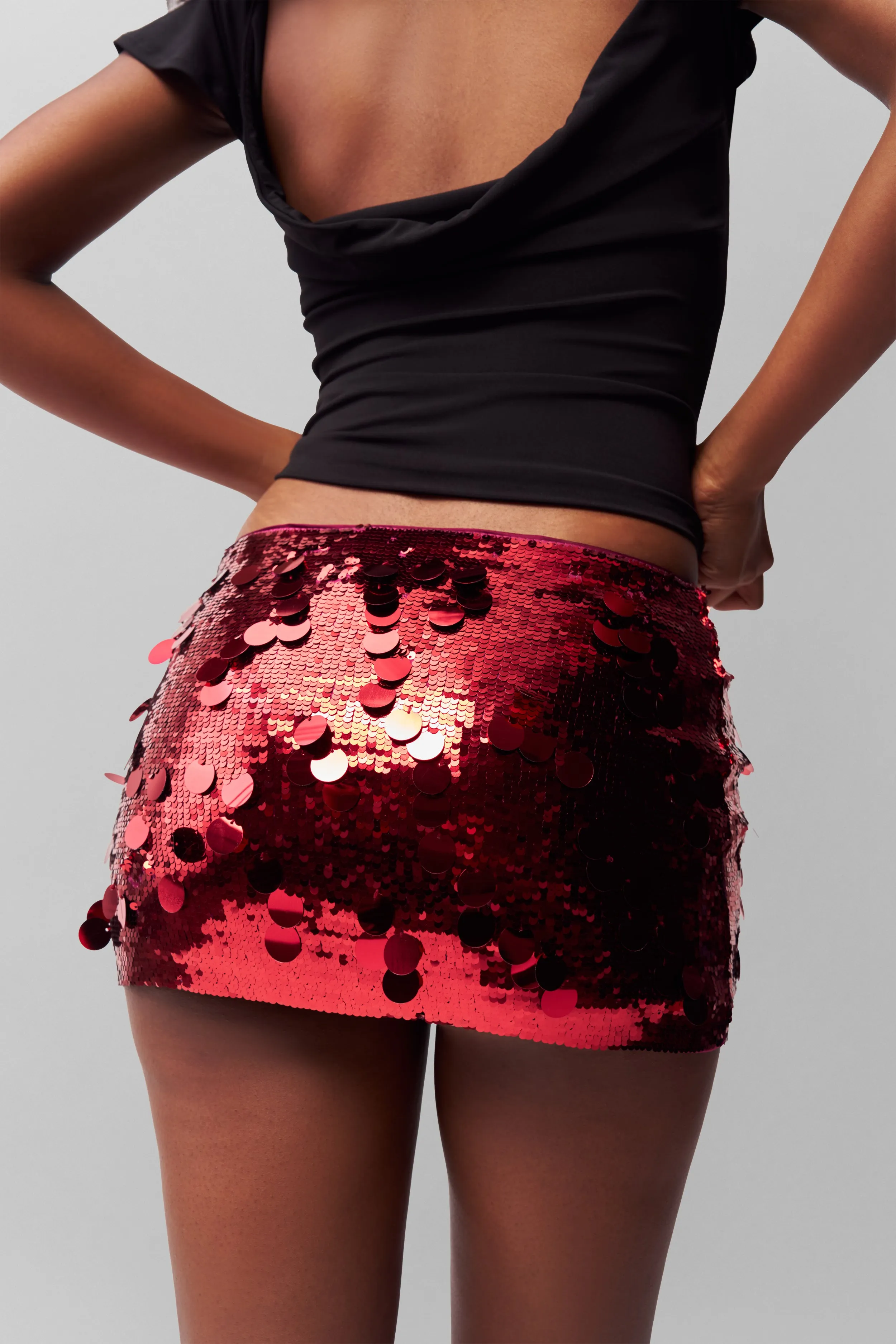 Low Rise Paillette Skirt Soft Touch