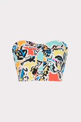 FrenchTerry UPF Protective Fabric Neha Rainbow Oasis Poplin Bustier Top