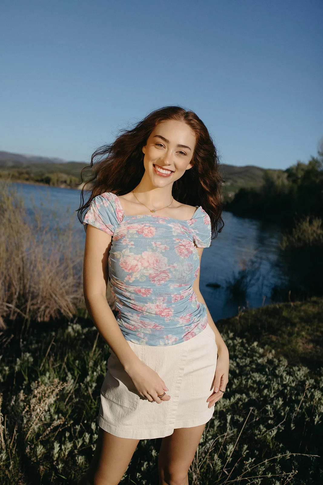 HygienicCoating Trail Of Flowers Mesh Top