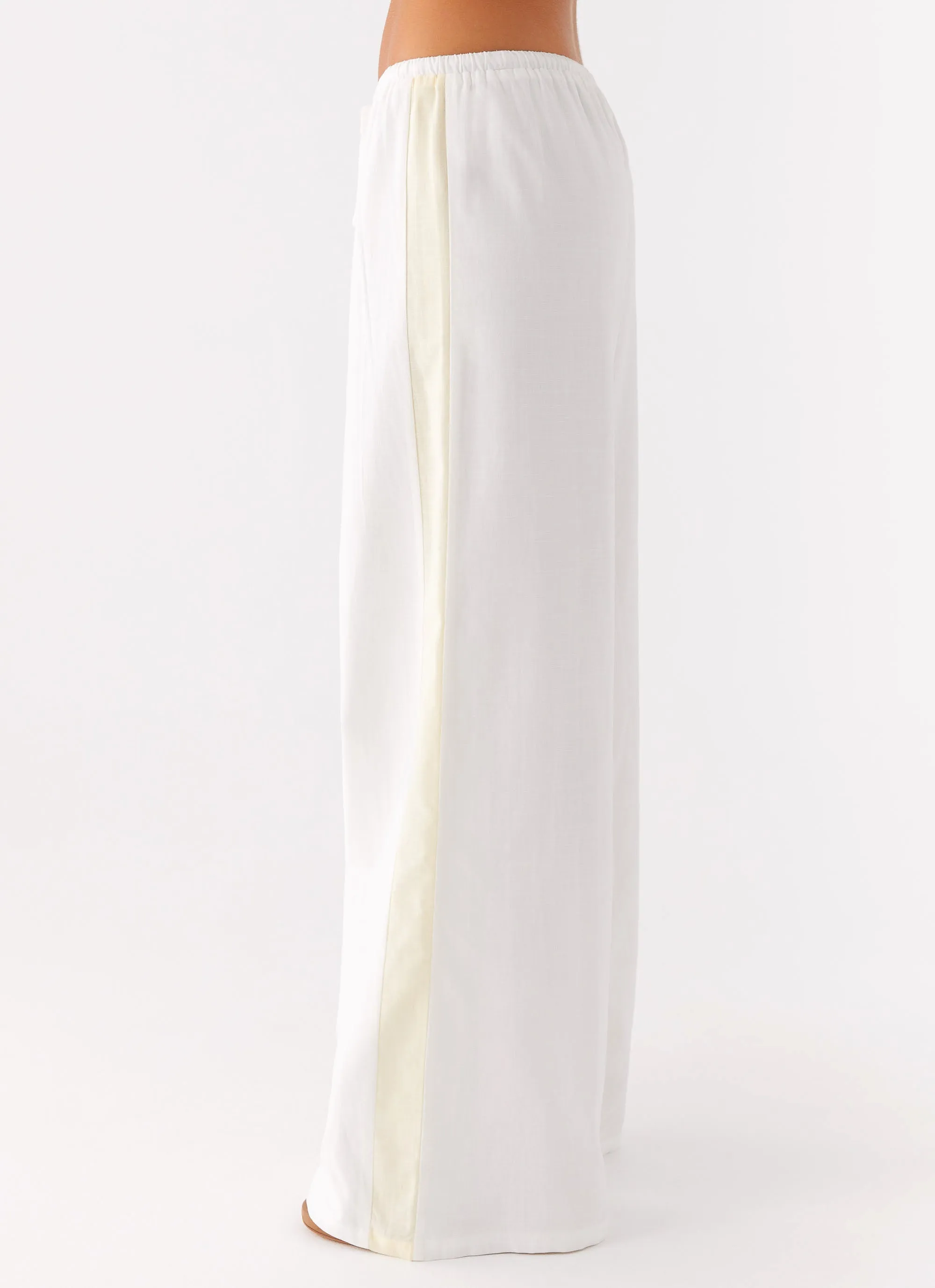 Oska Drawstring Pants - White Ripstop Texture MultiPocketDesign