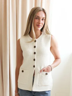 AntiStaticInnerLining All-Season Wear Kylie Knit Vest - Ivory