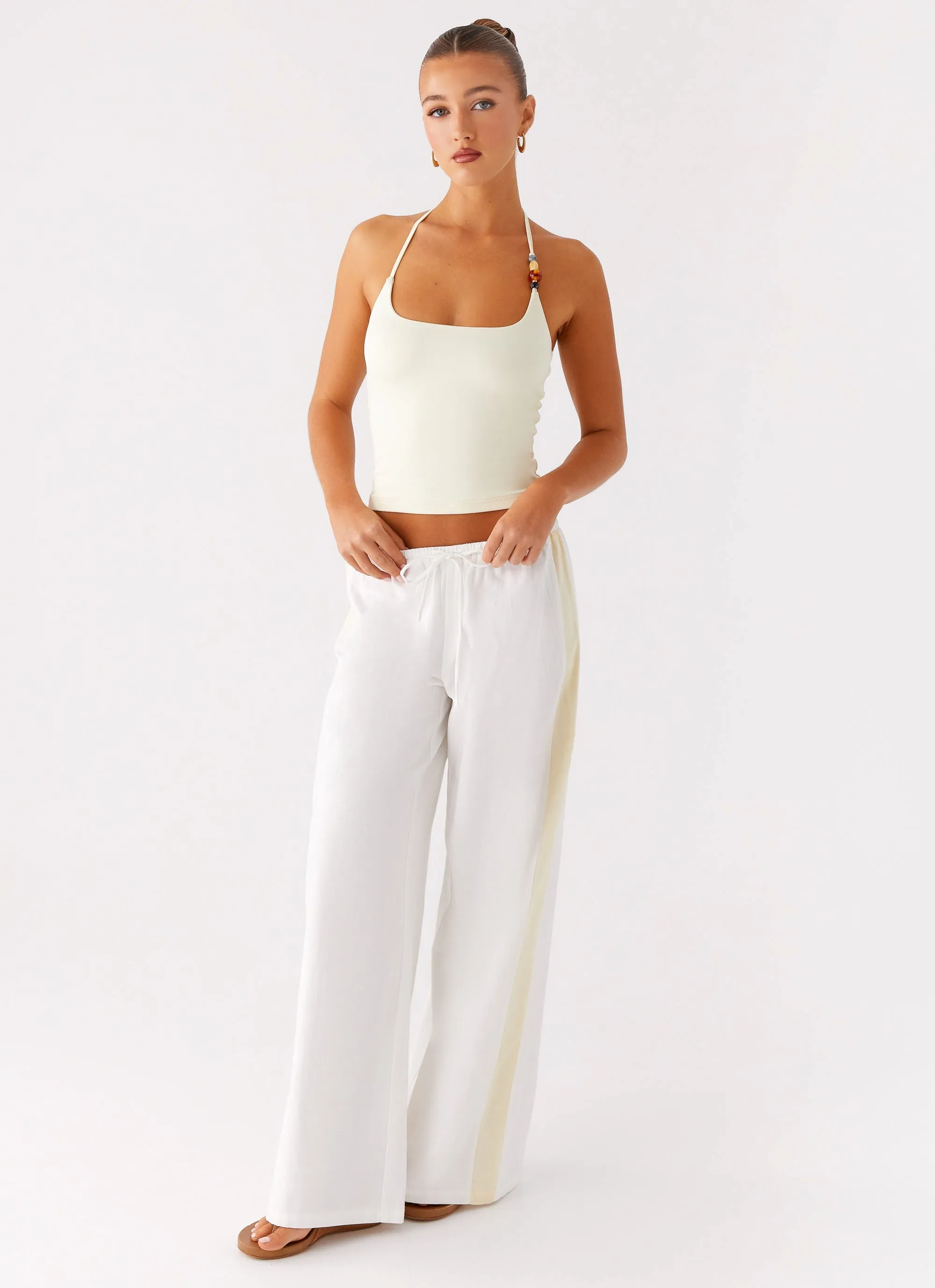 Non Chafing Edges Stylish Tank Palm Beach Top - Yellow