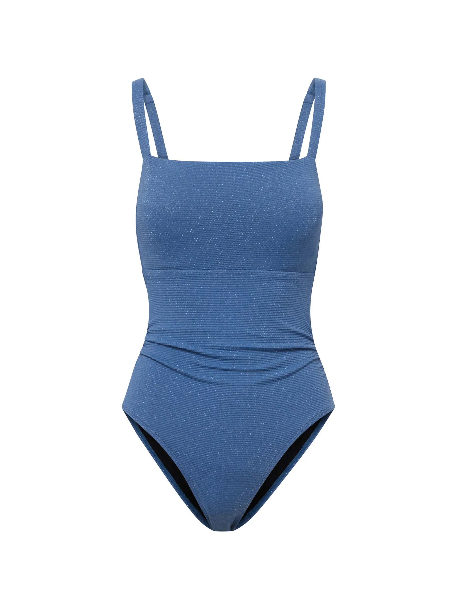 Seamless Pouch Design Matching Set Jori One Piece In Steel Blue Metallic Pique