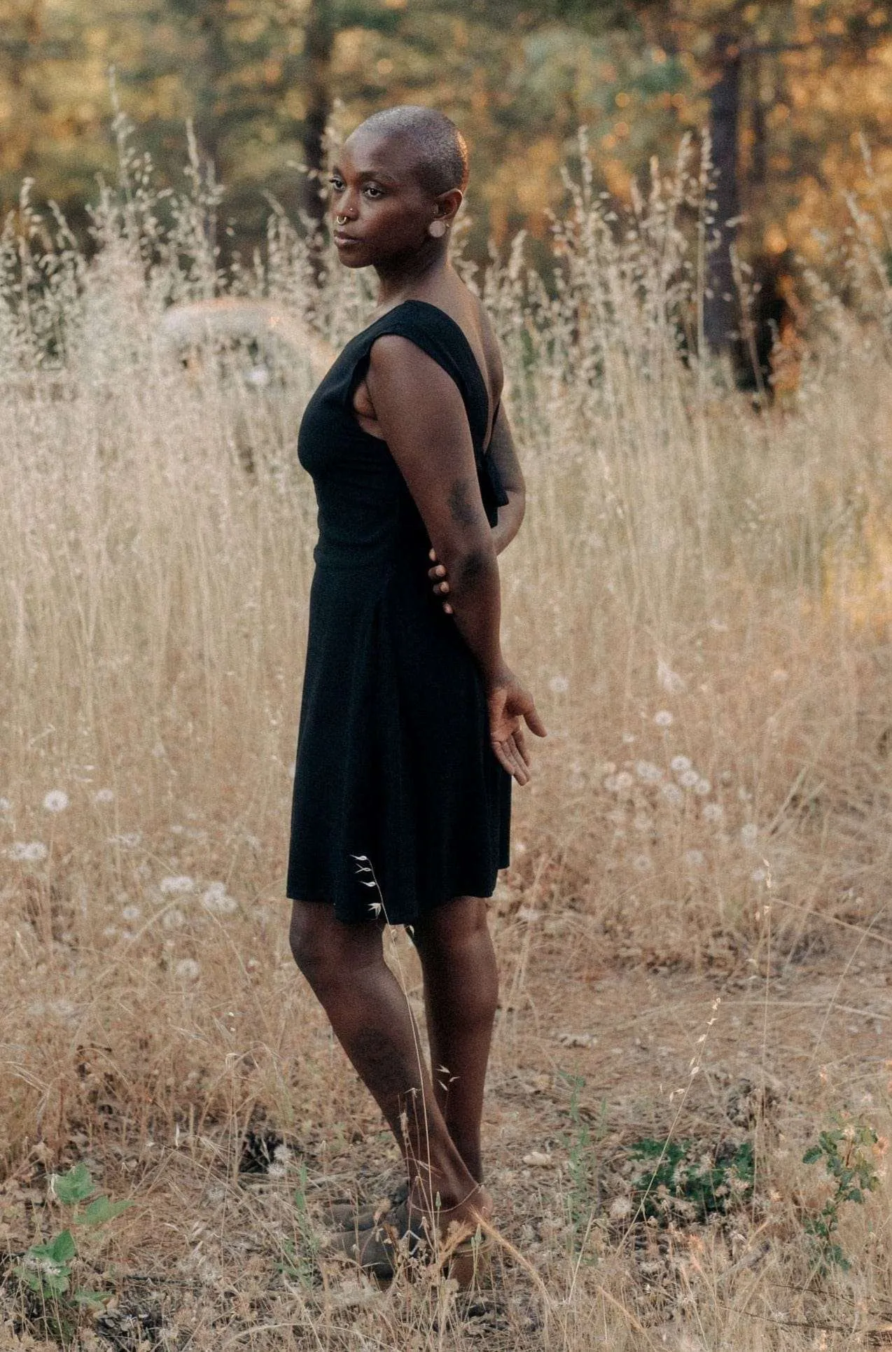 Archie Dress in Black Rayon Exclusive-Design