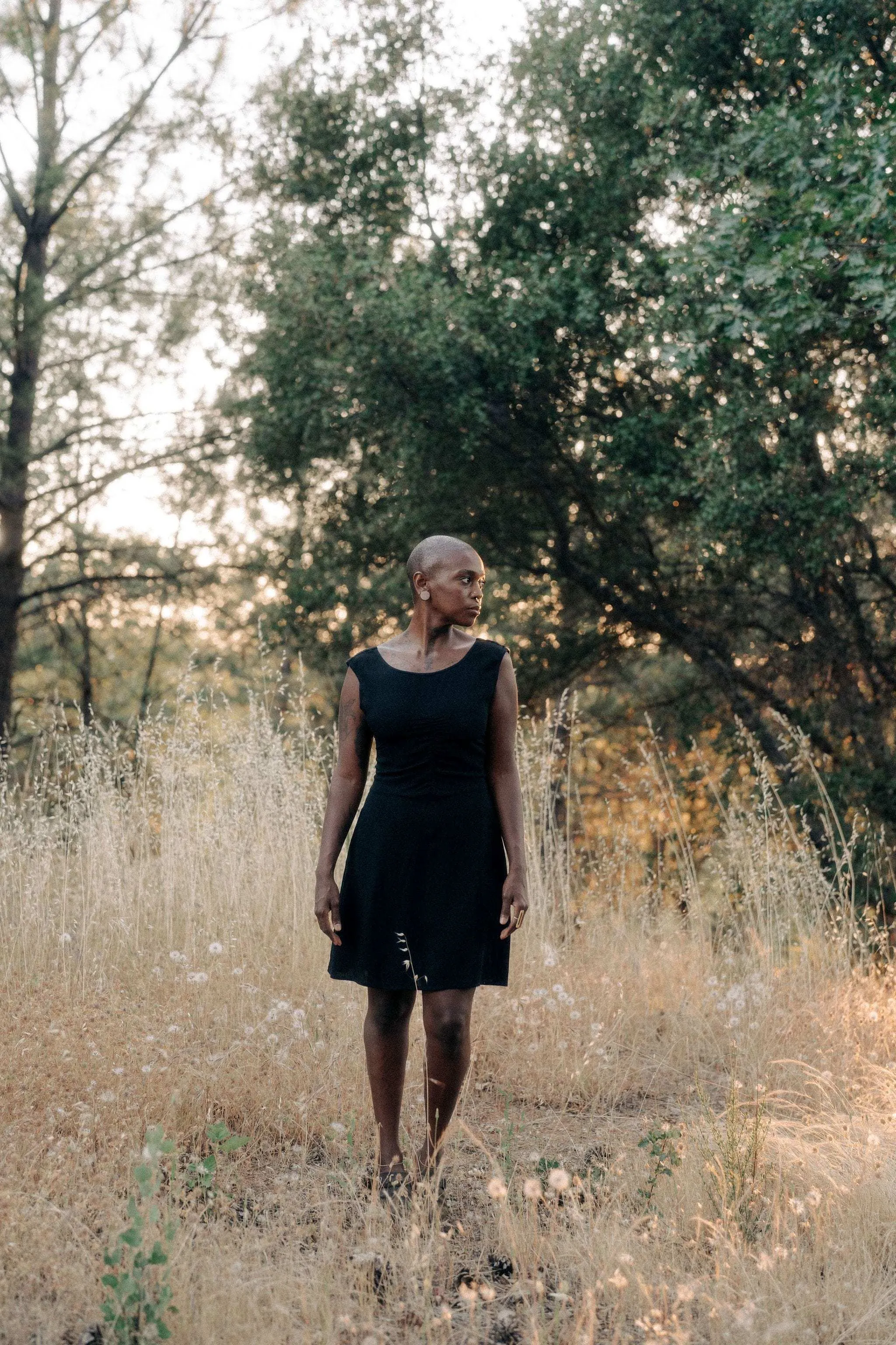 Archie Dress in Black Rayon Neutral-Shade