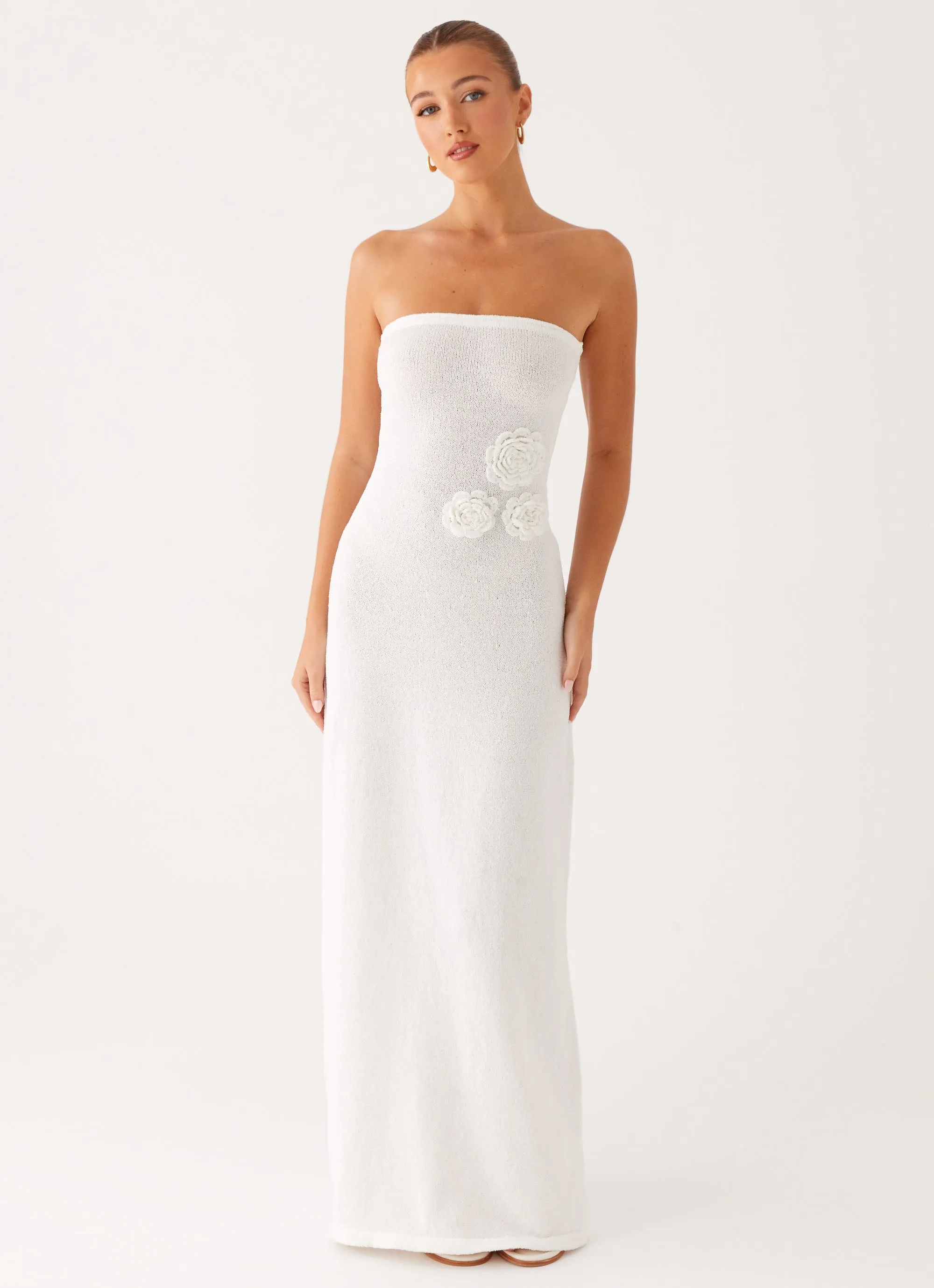 Arli Strapless Maxi Dress - Ivory Flattering and Chic