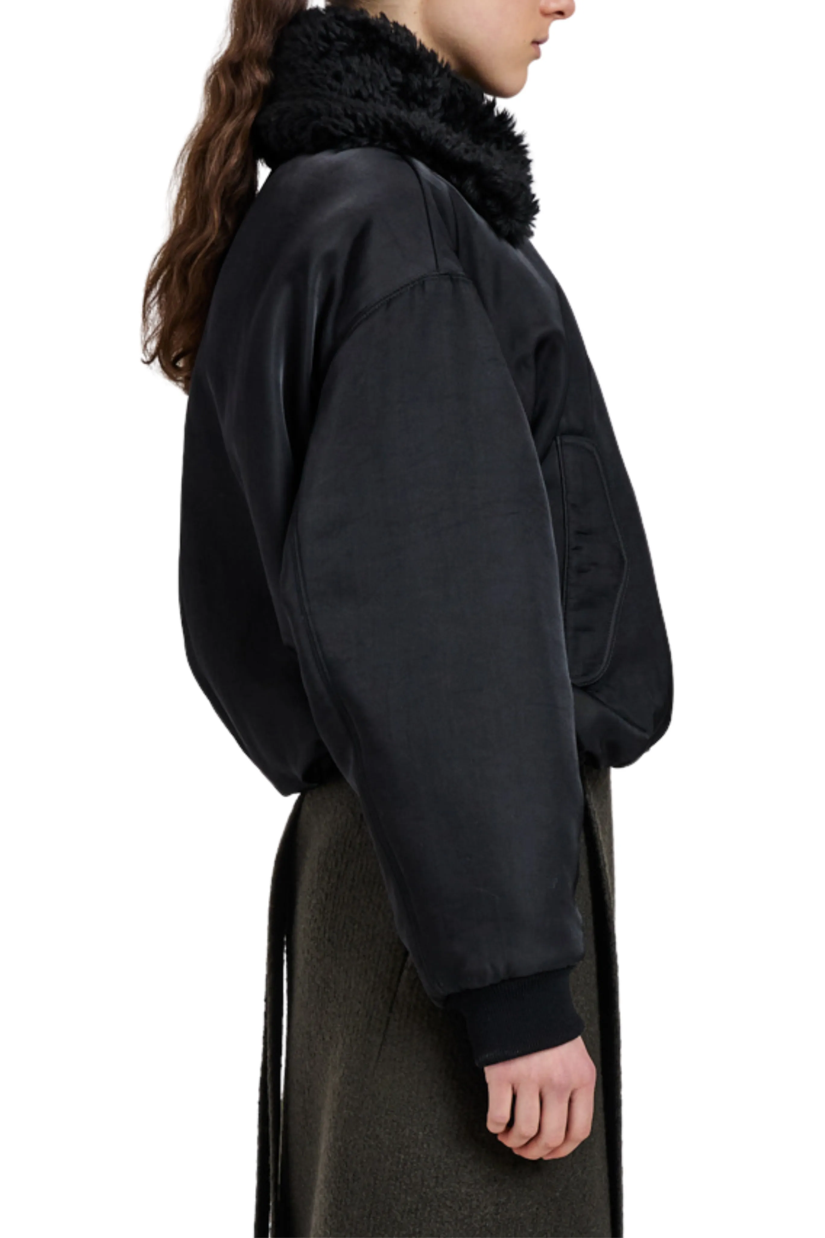 Vadra Jacket in Recycled Nylon Twill Layered Hem Design