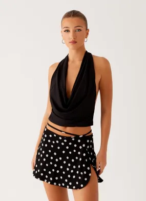 Ultrasoft Inner Lining Ashi Cowl Top - Black