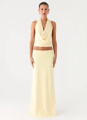 Crisp Details Ashi Maxi Skirt - Yellow