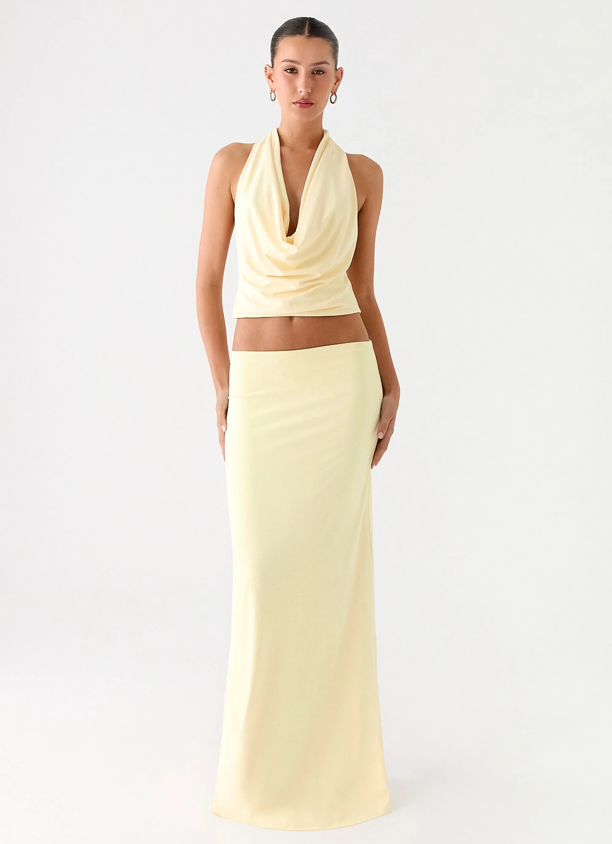 Bold Edge Relaxed Motion Ashi Maxi Skirt - Yellow