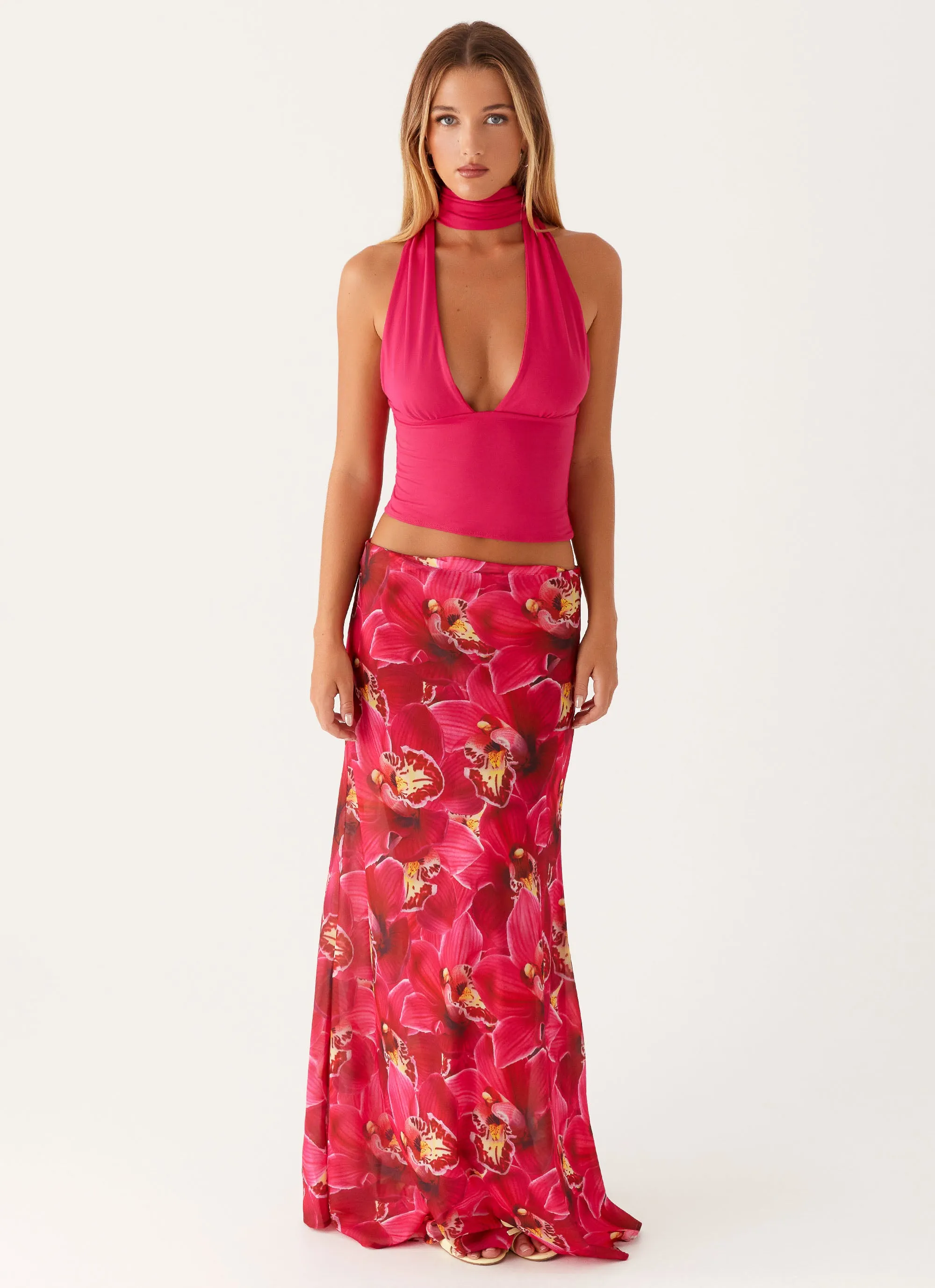 Ashley Maxi Skirt - Orchid Pink Winter Layering