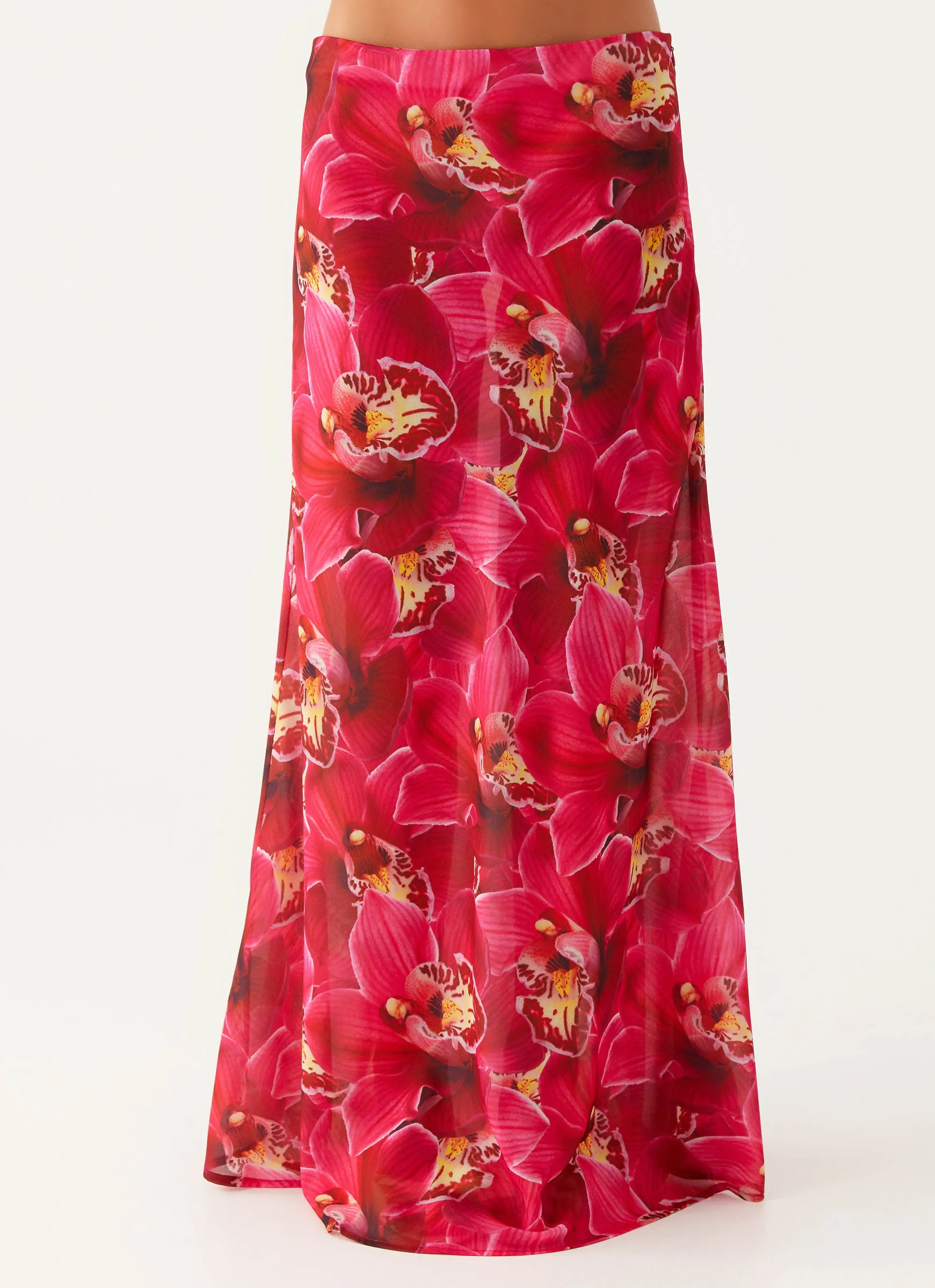 Ashley Maxi Skirt - Orchid Pink Midi length