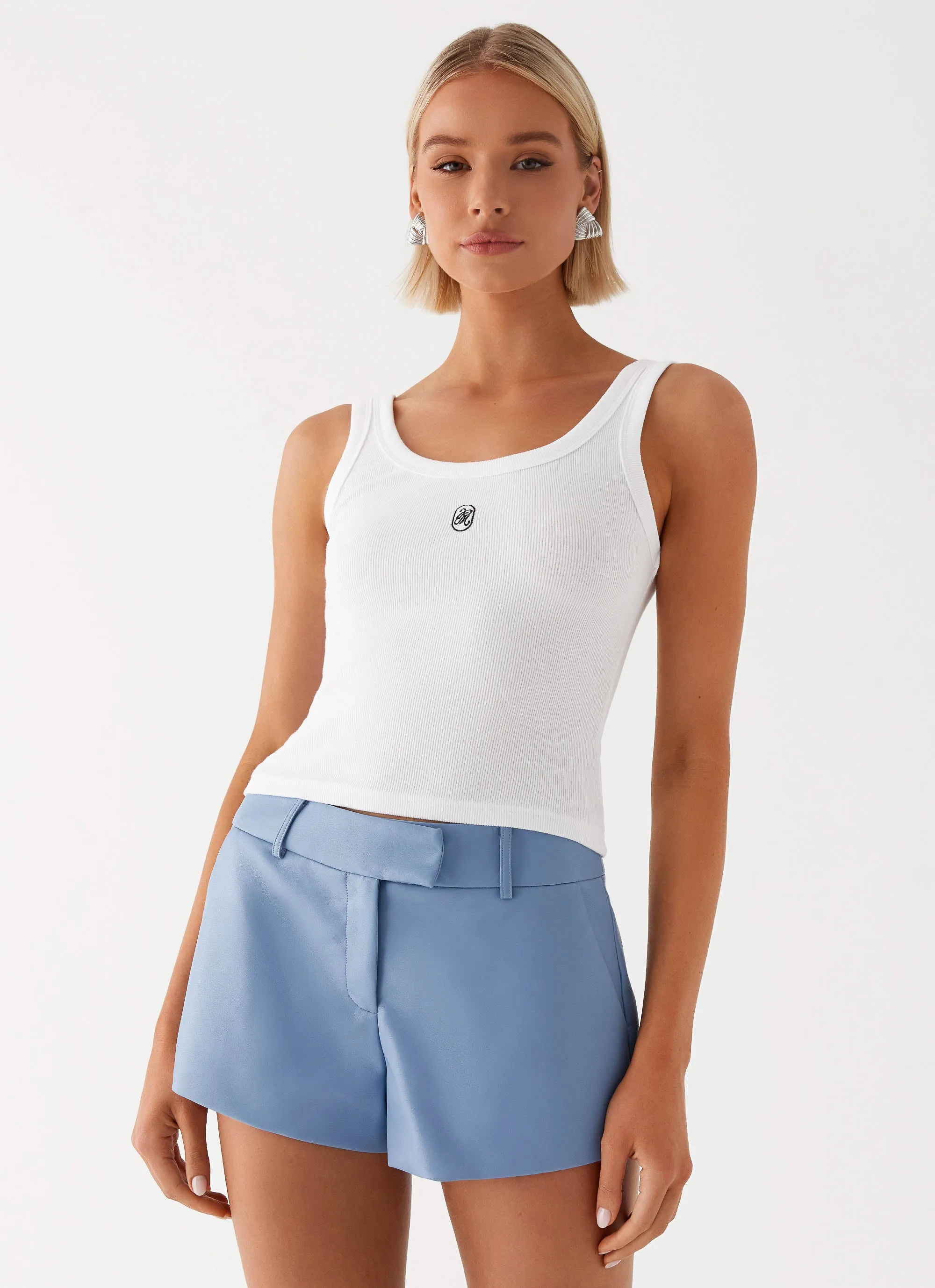 Comfy Vibes Aspen Mini Shorts - Blue