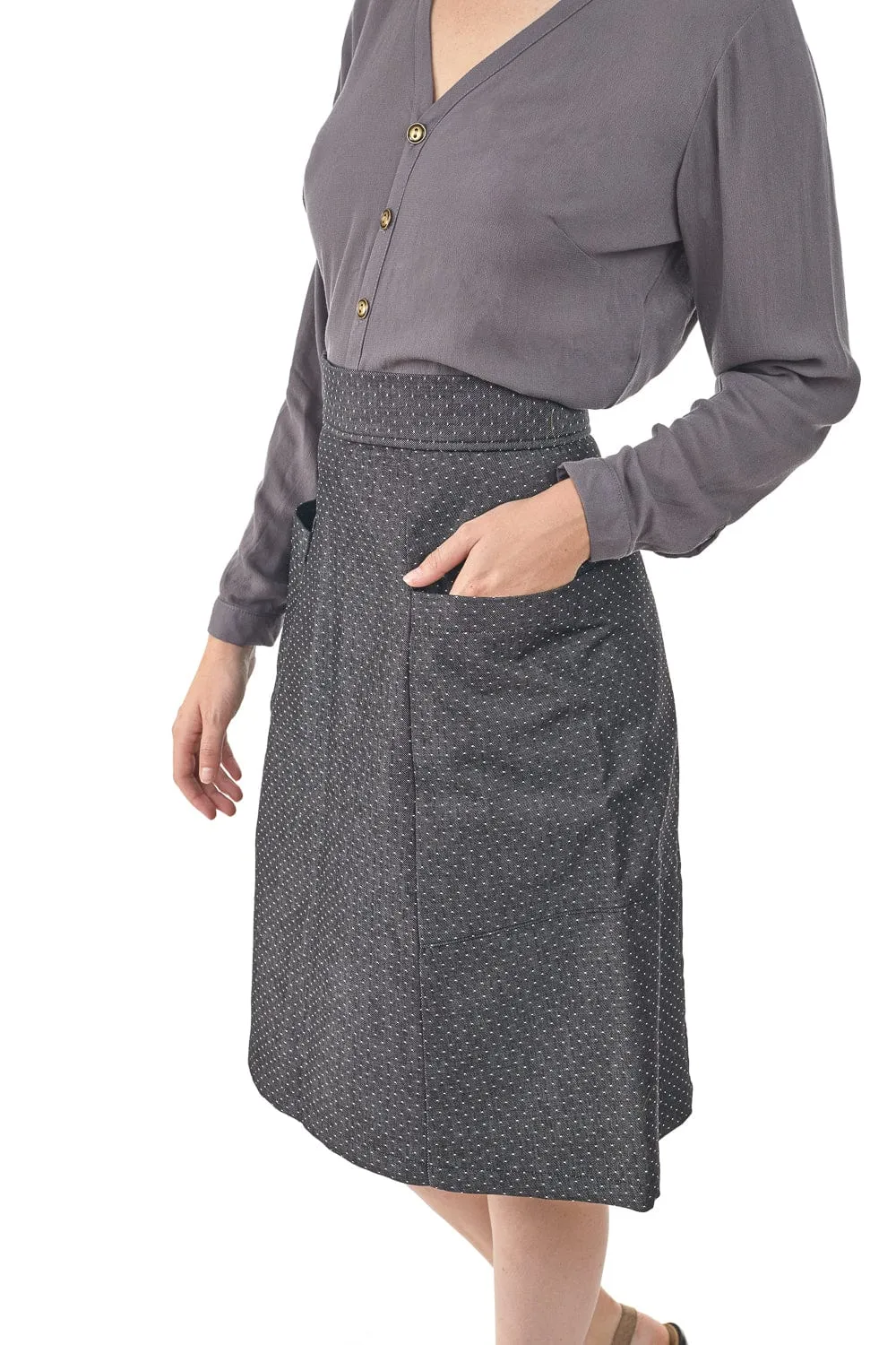 Atheno Skirt in Smoky Dot Timeless Look Contrast Trim