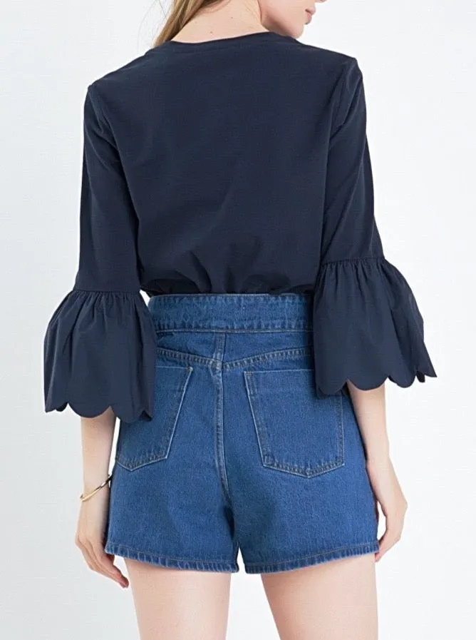 Brushed Microfiber Surface Relaxed Fit Shirt Aubrey Top