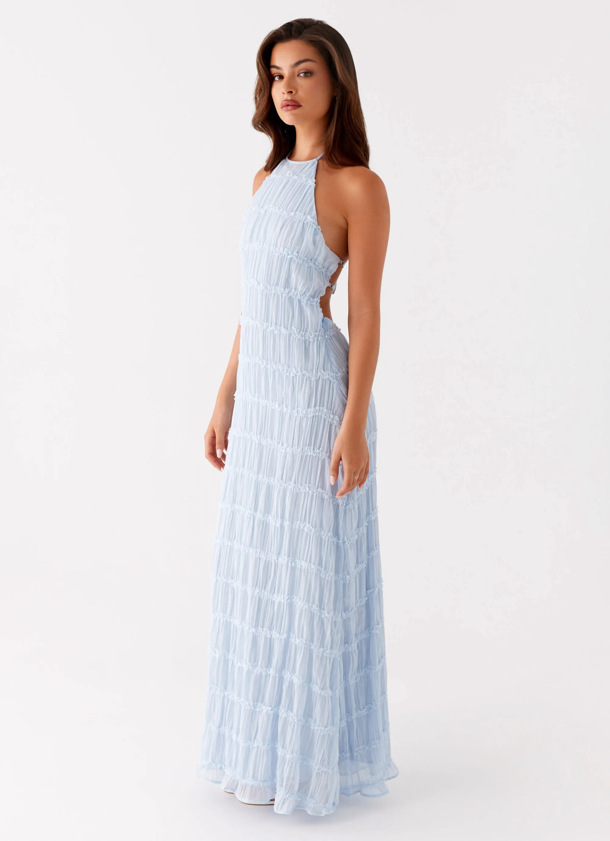 Bow Glow Aullie Maxi Dress - Blue