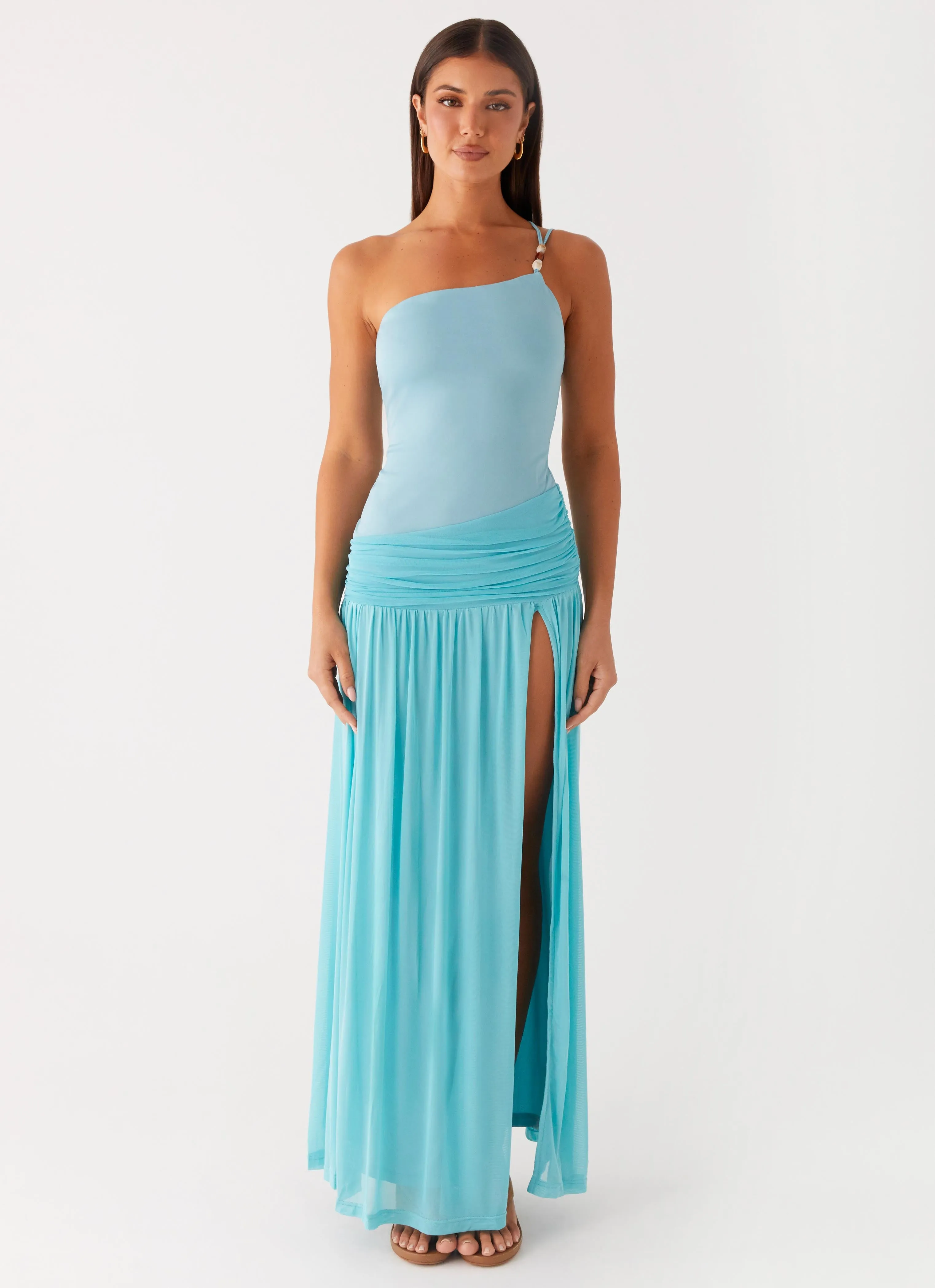 Relax Cut Layered Comfort Aurelia Maxi Dress - Aqua