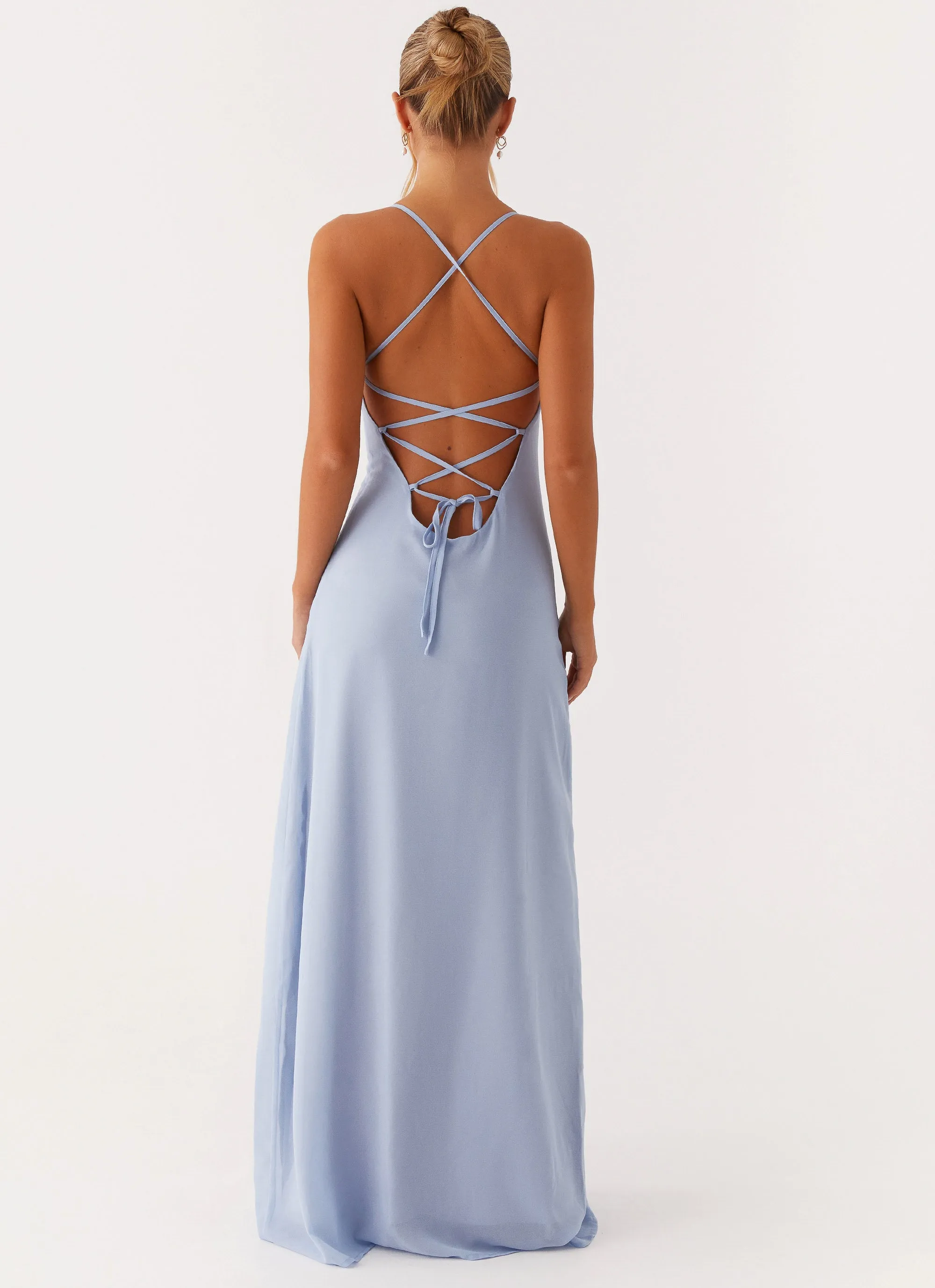 Sustainable-Lining Aveline Bustier Maxi Dress - Blue