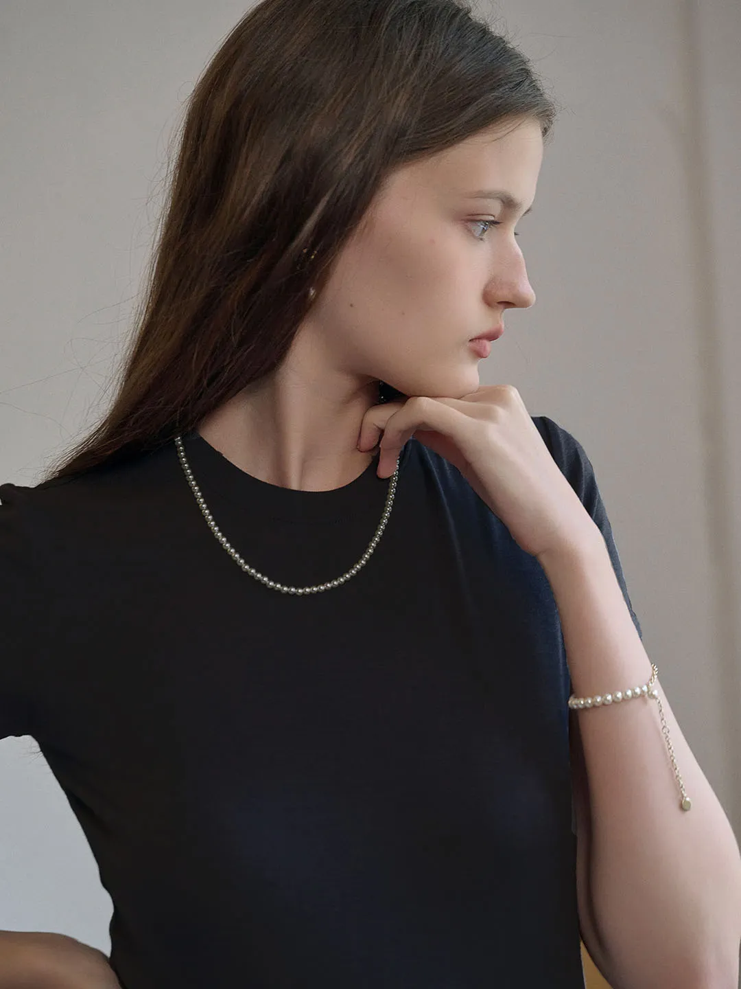 Averie Classic Crew Neck Solid Color T-shirt Yarn Dyed Pattern Cloth Reflective Safety Trim