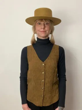 Aviva Top in Golden Checker ReflectiveTrim EcoCertified Textile