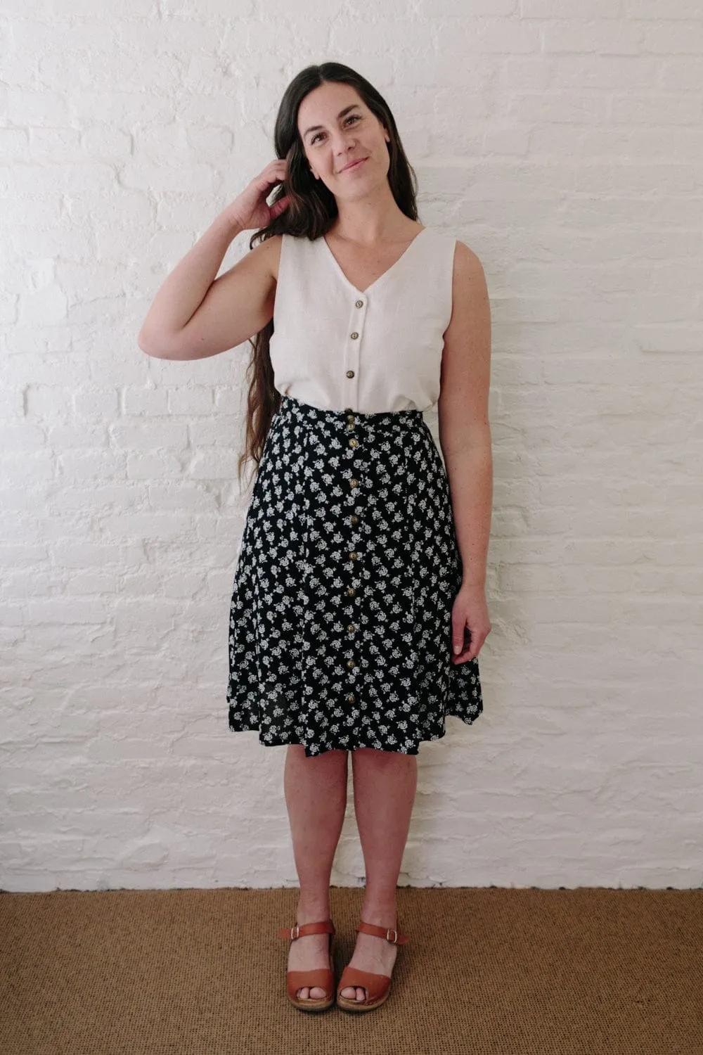 Quick Dry Material UV protection layer Aviva Top in Oat Linen