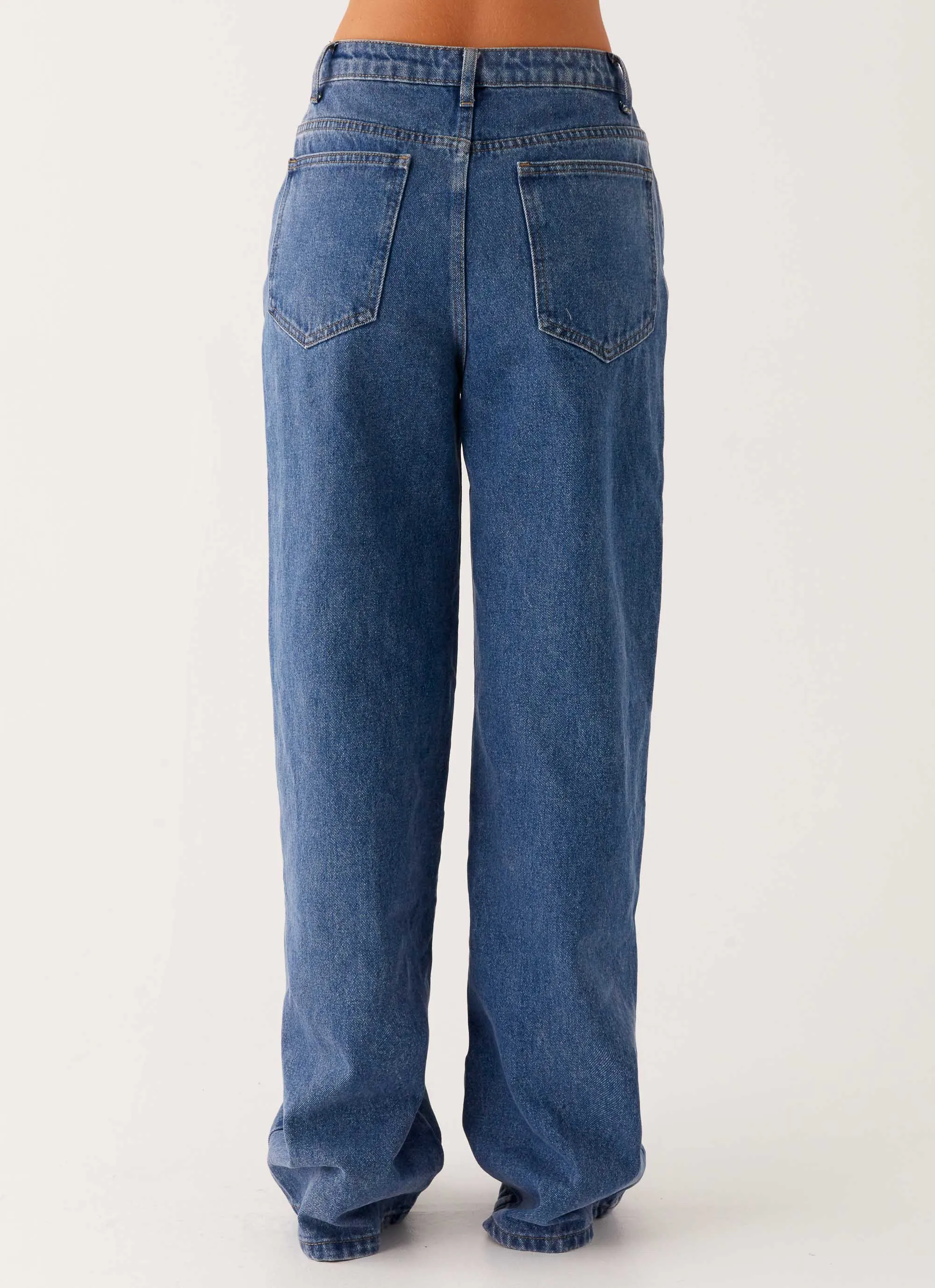 Easy Option Back Again Straight Leg Denim Jeans - True Blue