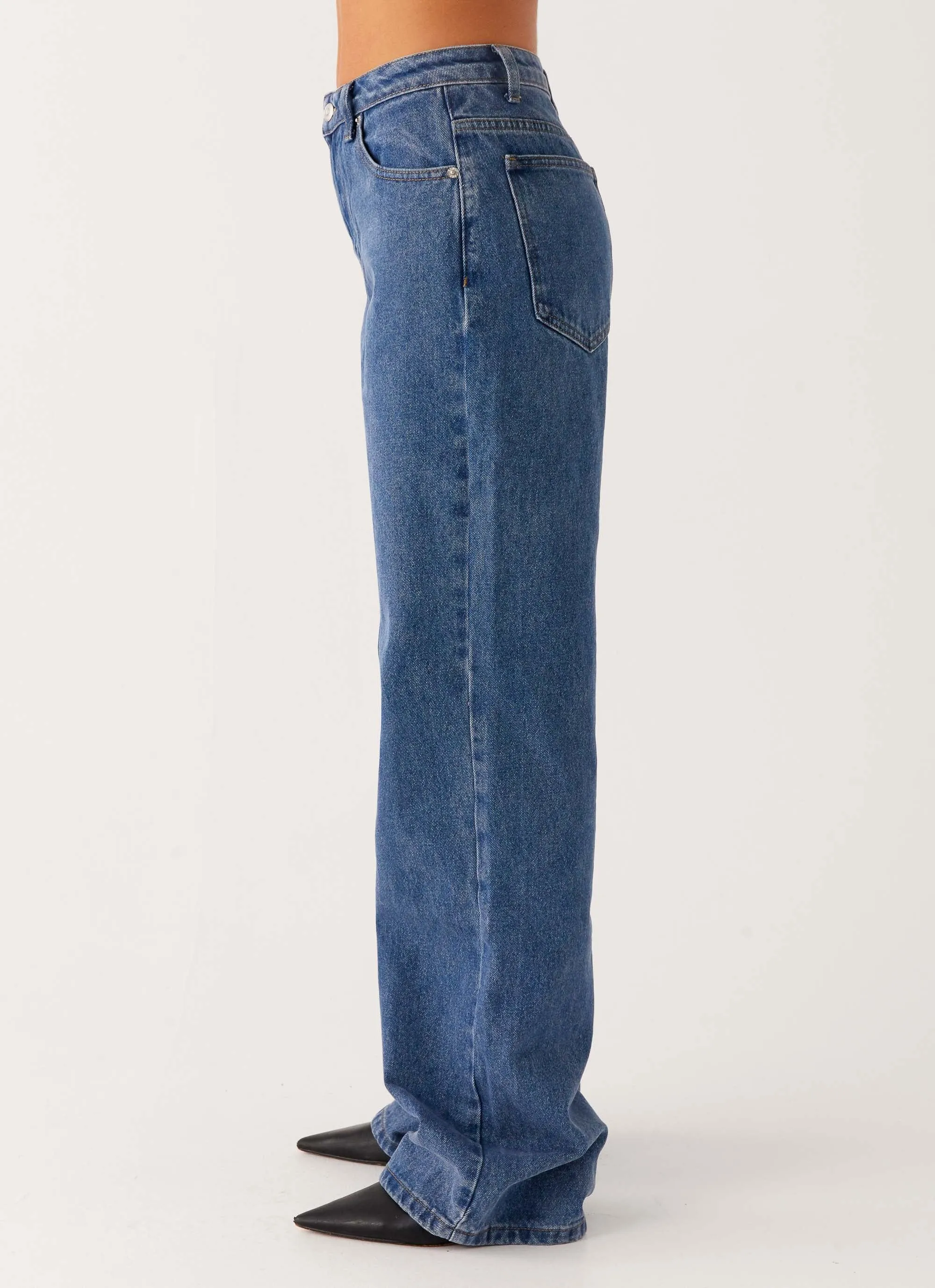 Simple Touch Active Fit Back Again Straight Leg Denim Jeans - True Blue