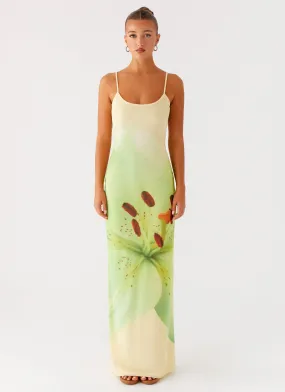 Bad News Mesh Maxi Dress - Yellow Lily Delicate Mood
