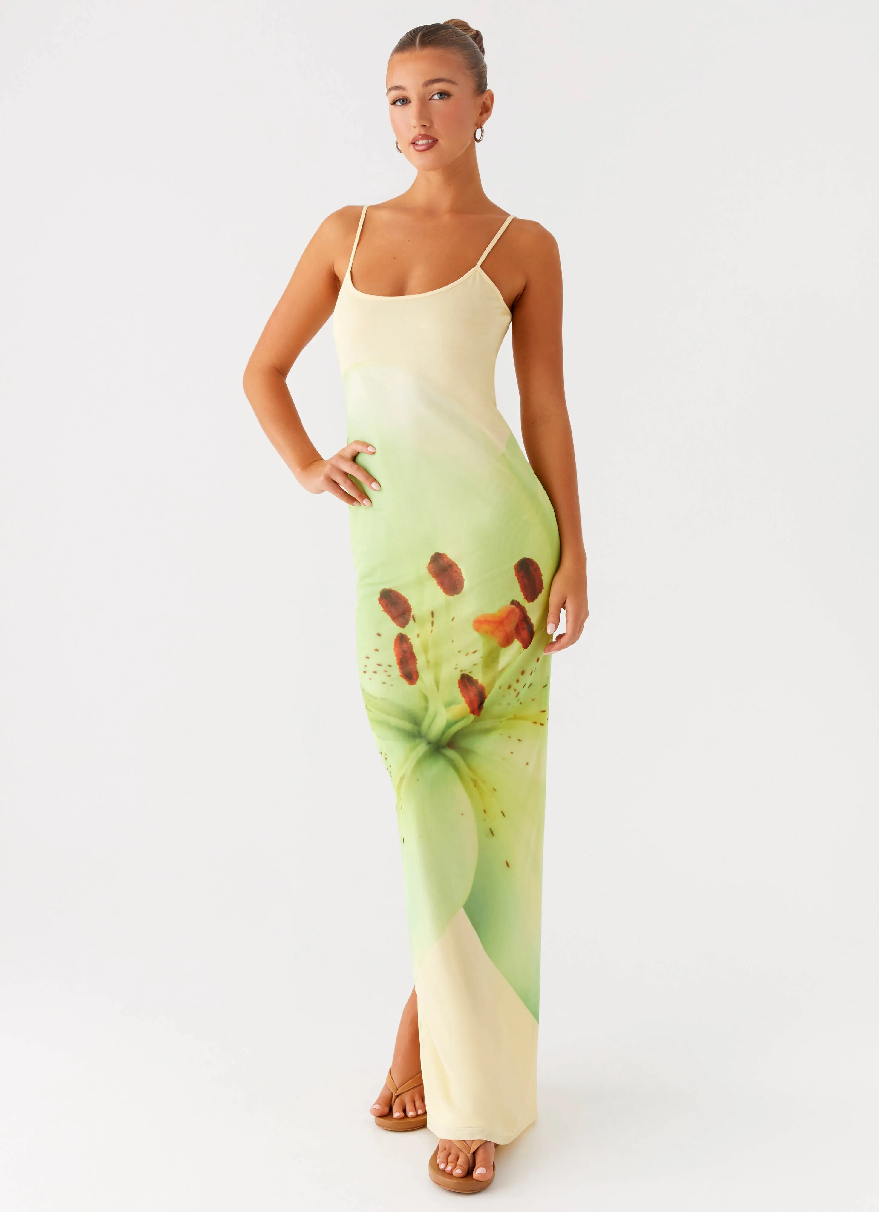 Bad News Mesh Maxi Dress - Yellow Lily Quick Drying