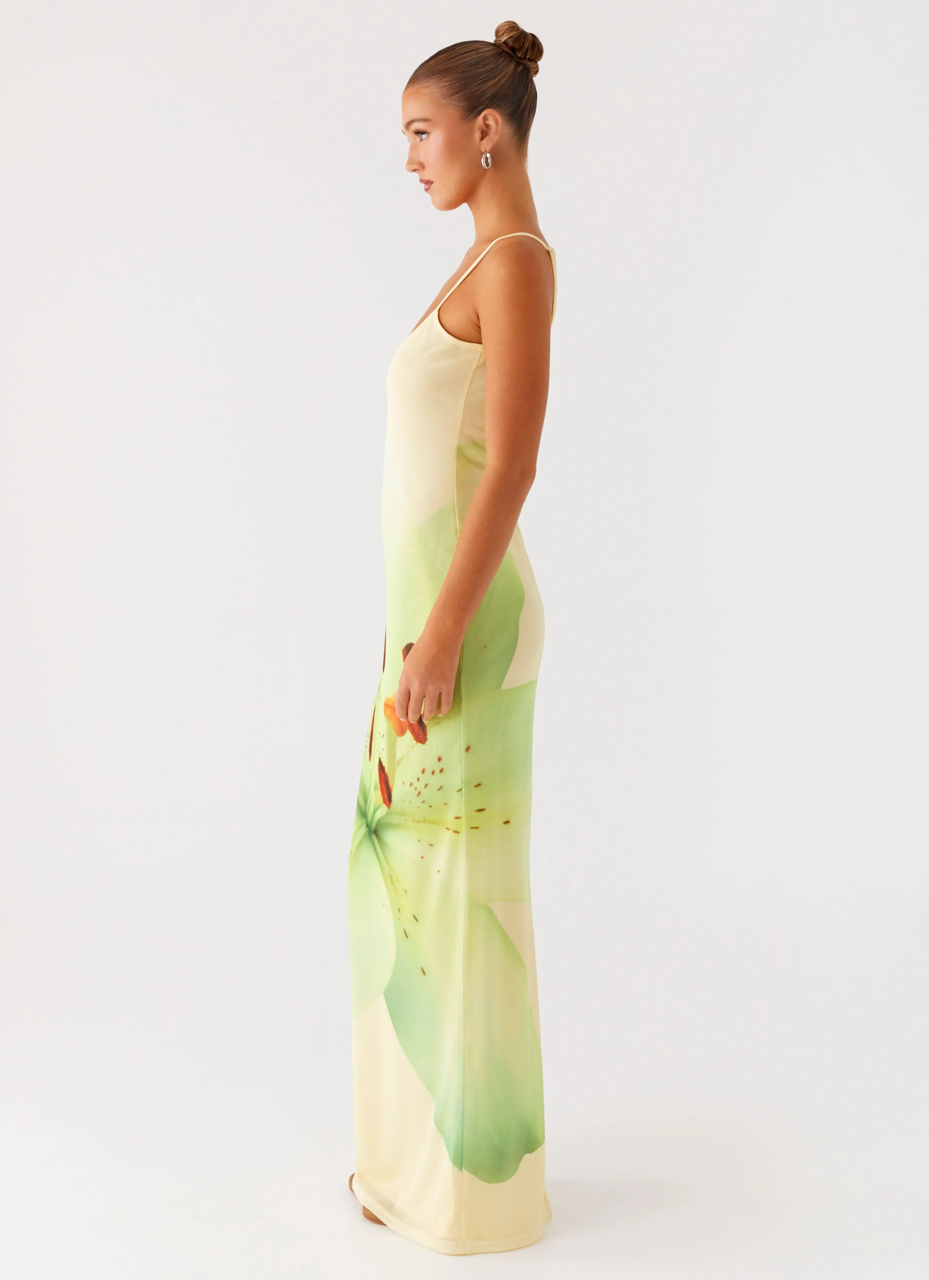 Seasonal Layer Bad News Mesh Maxi Dress - Yellow Lily