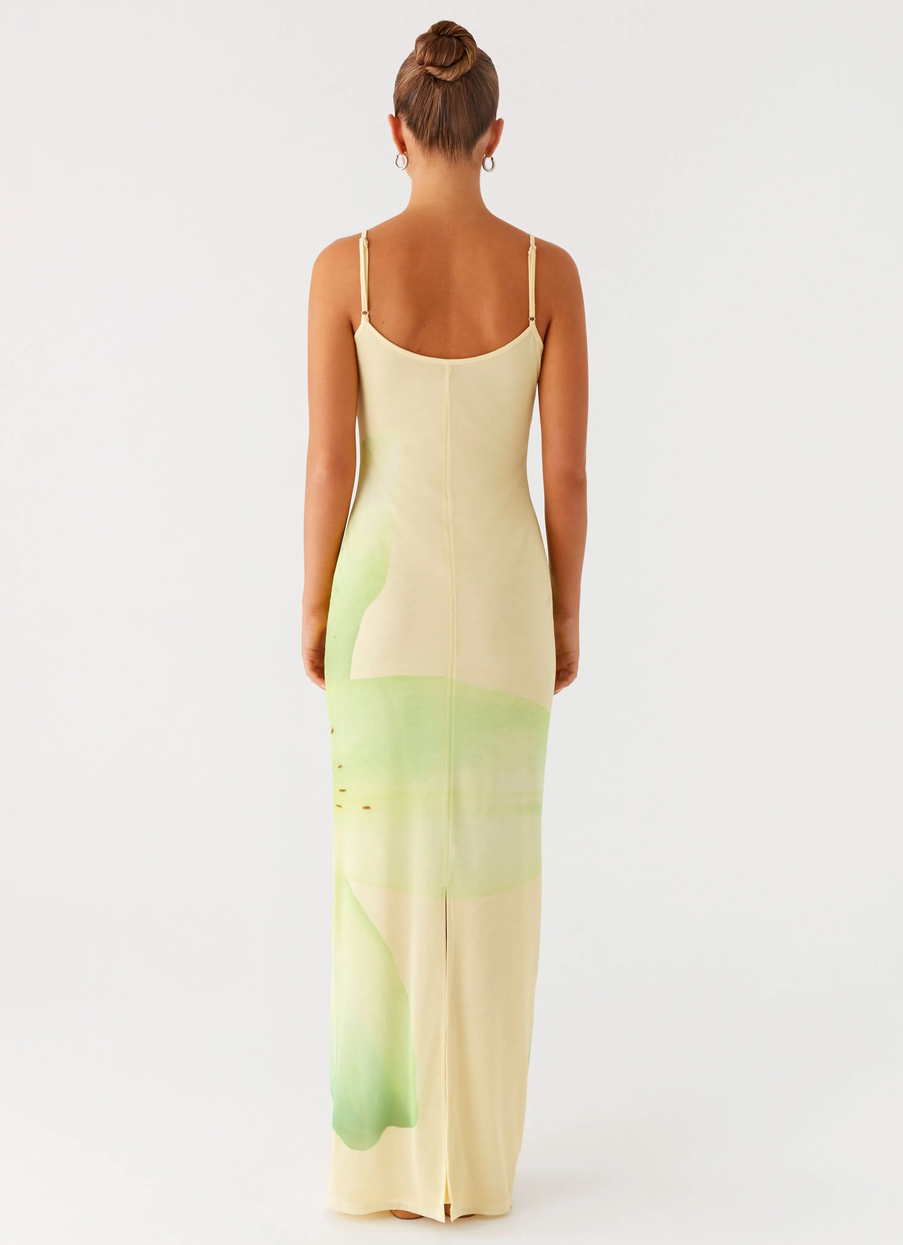 Bad News Mesh Maxi Dress - Yellow Lily Date Nightwear Chic beachwear dress