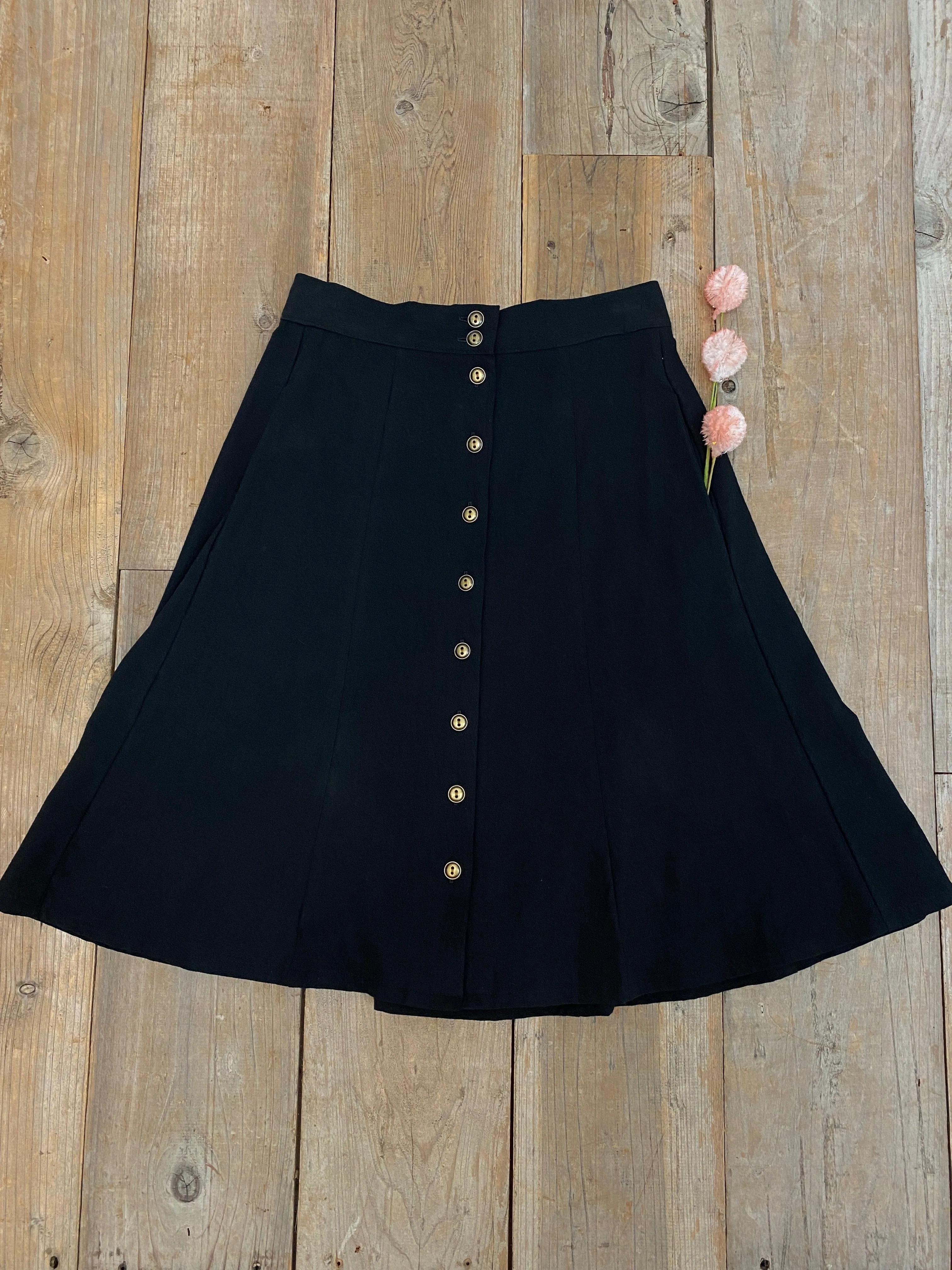 Bae Skirt in Black Linen StaticDissipativeFabric