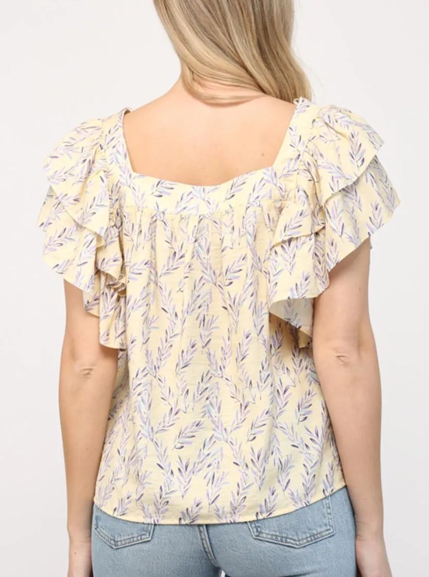 Mia Lavender Top Multi Panel Construction All Purpose Casual Cut