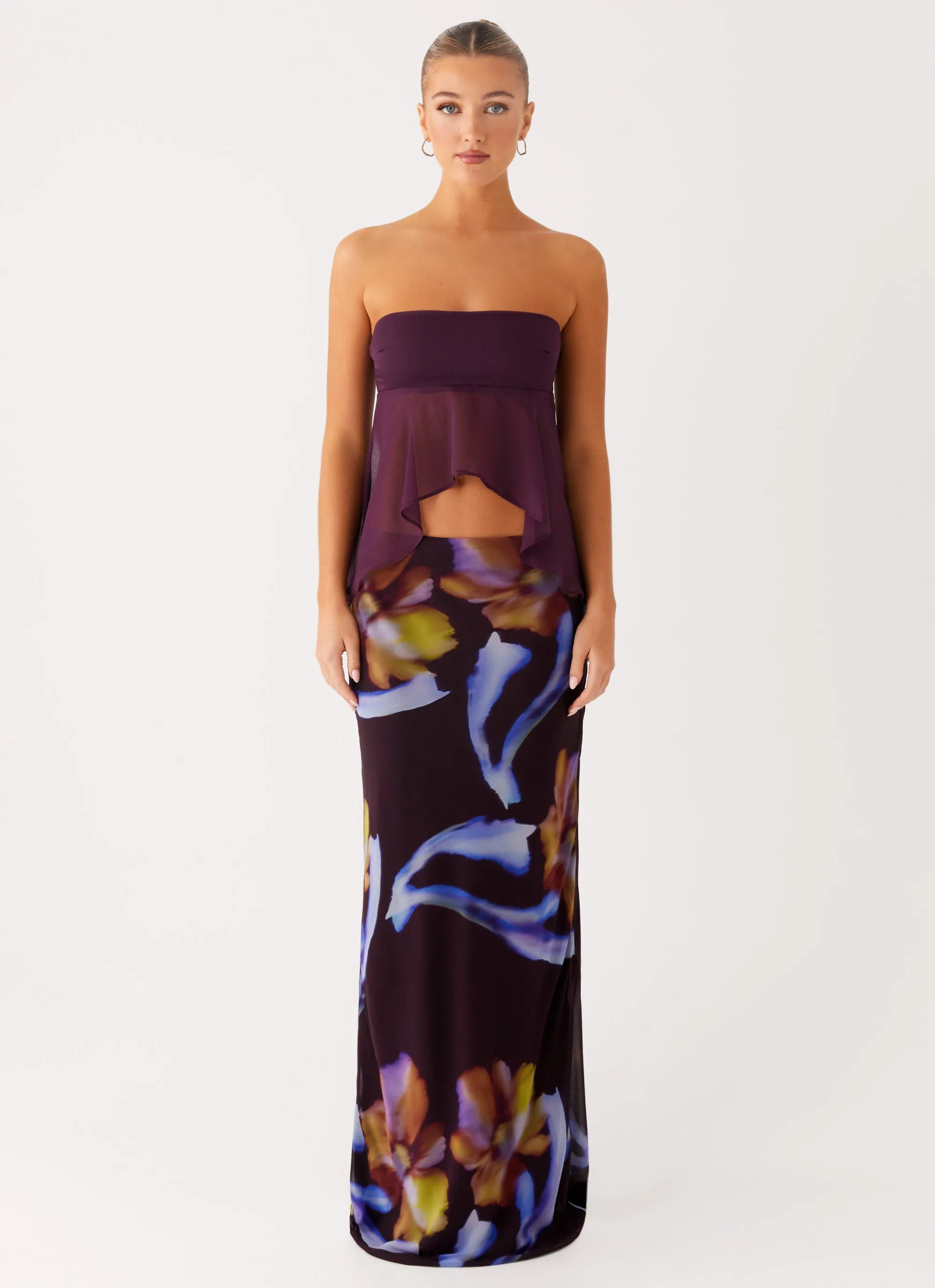 Fashion Energy Barbados Maxi Skirt - Dark Floral