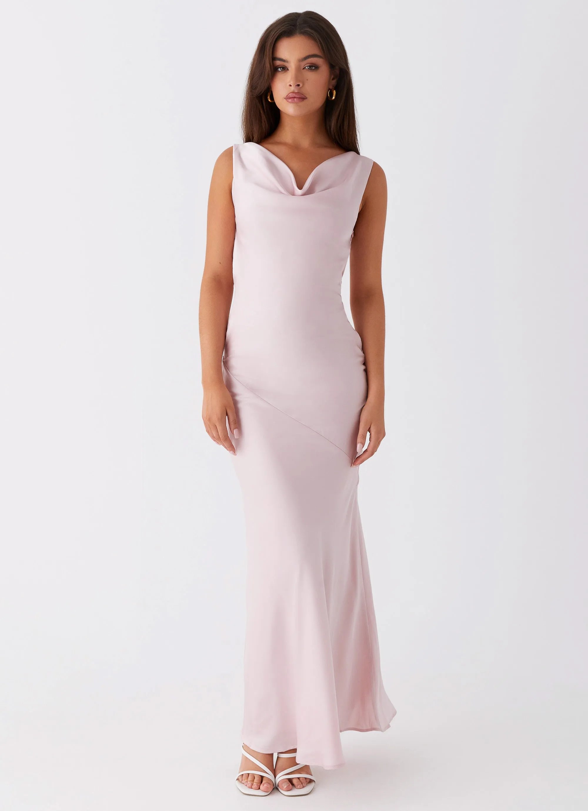 Be Mine Satin Maxi Dress - Mauve Pink Sleeveless Casual Core