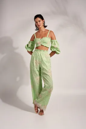 BEA PANTS GREEN Adjustable loop