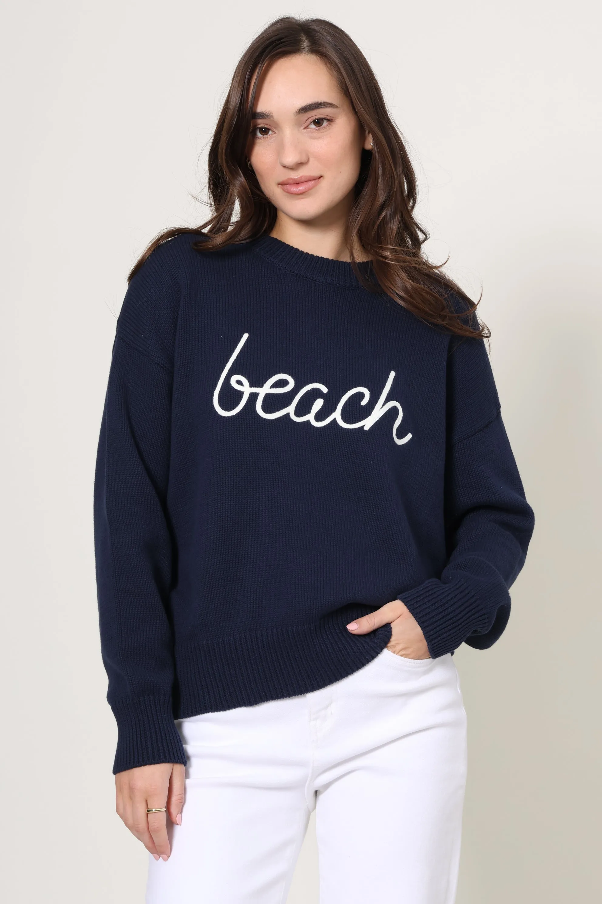 Beach Boyfriend Sweater Smooth Seam Chafe Free