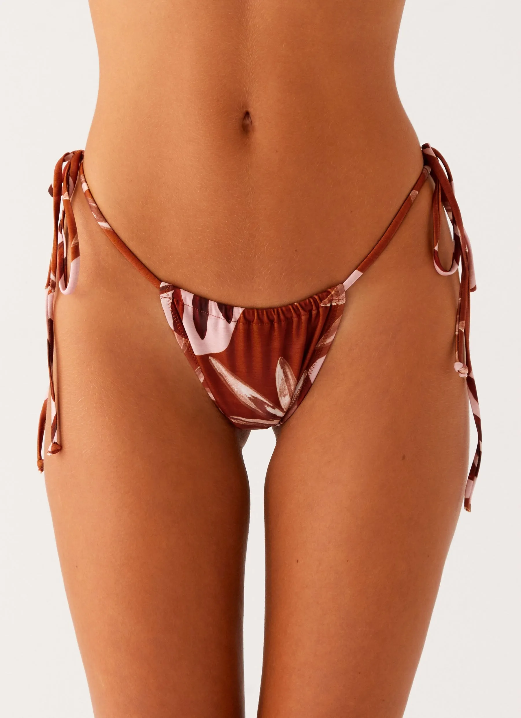 Calista Bikini Bottoms - Cinnamon Palm Slim Silhouette