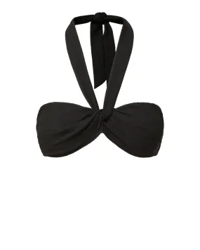 Loryn Swim Top Black Texture Flattering Cut