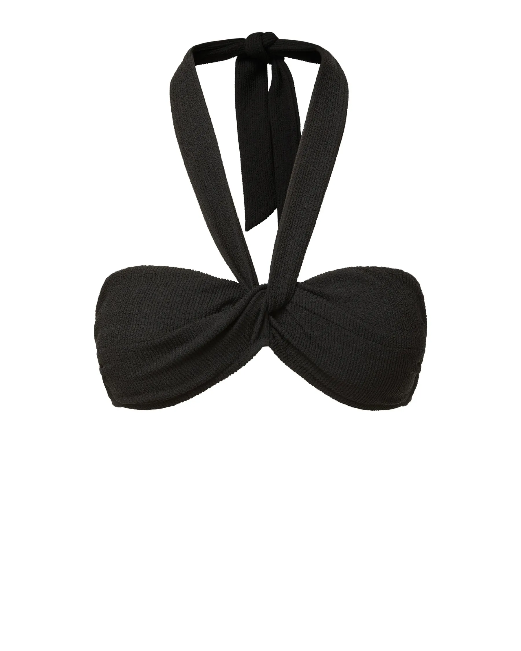 Loryn Swim Top Black Texture Flattering Cut