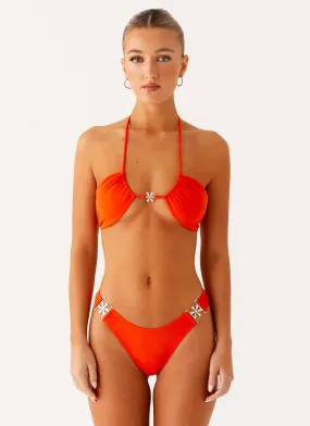 Figure Flattering Swim Saint Lucia Bikini Bottom - Orange